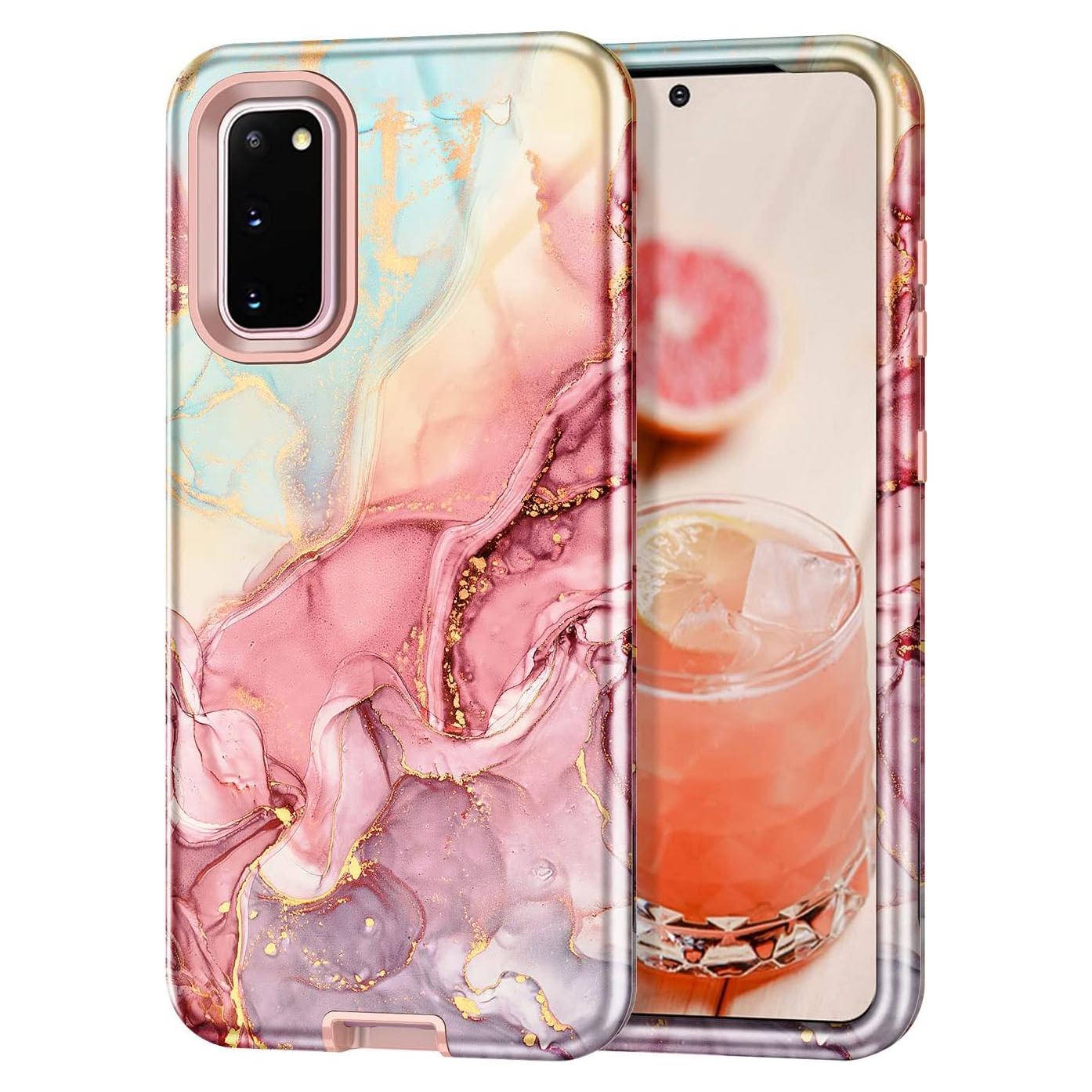 Funda Btscase para Samsung Galaxy S20 6.2" Patrón Mármol Oro Rosa