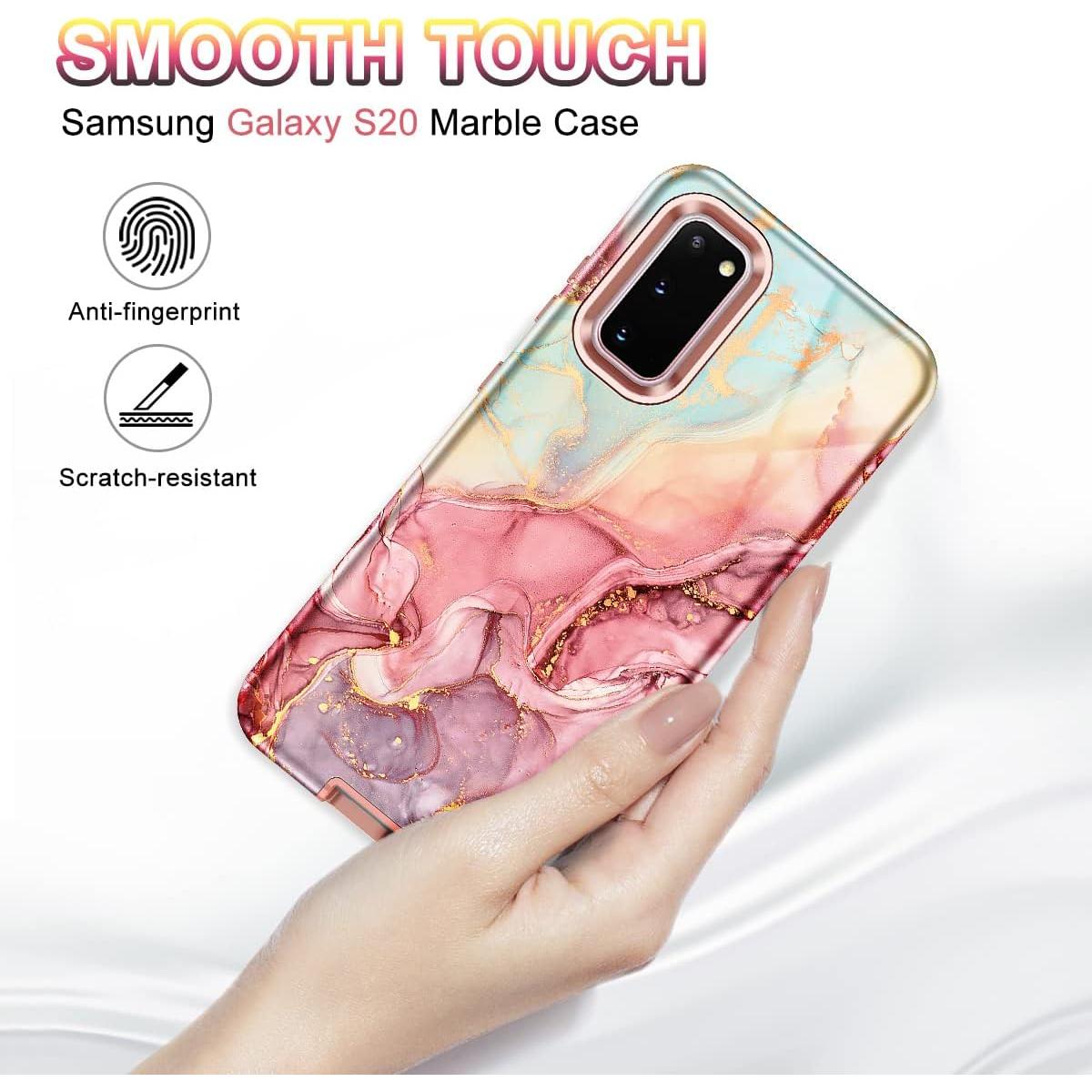 Funda Btscase para Samsung Galaxy S20 6.2" Patrón Mármol Oro Rosa