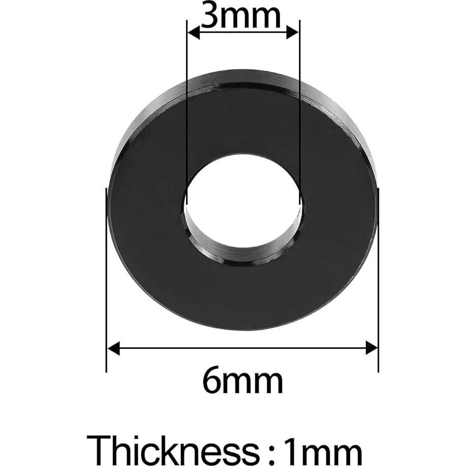 Arandela plana de aluminio M3 Yaruijia - Paquete de 20
