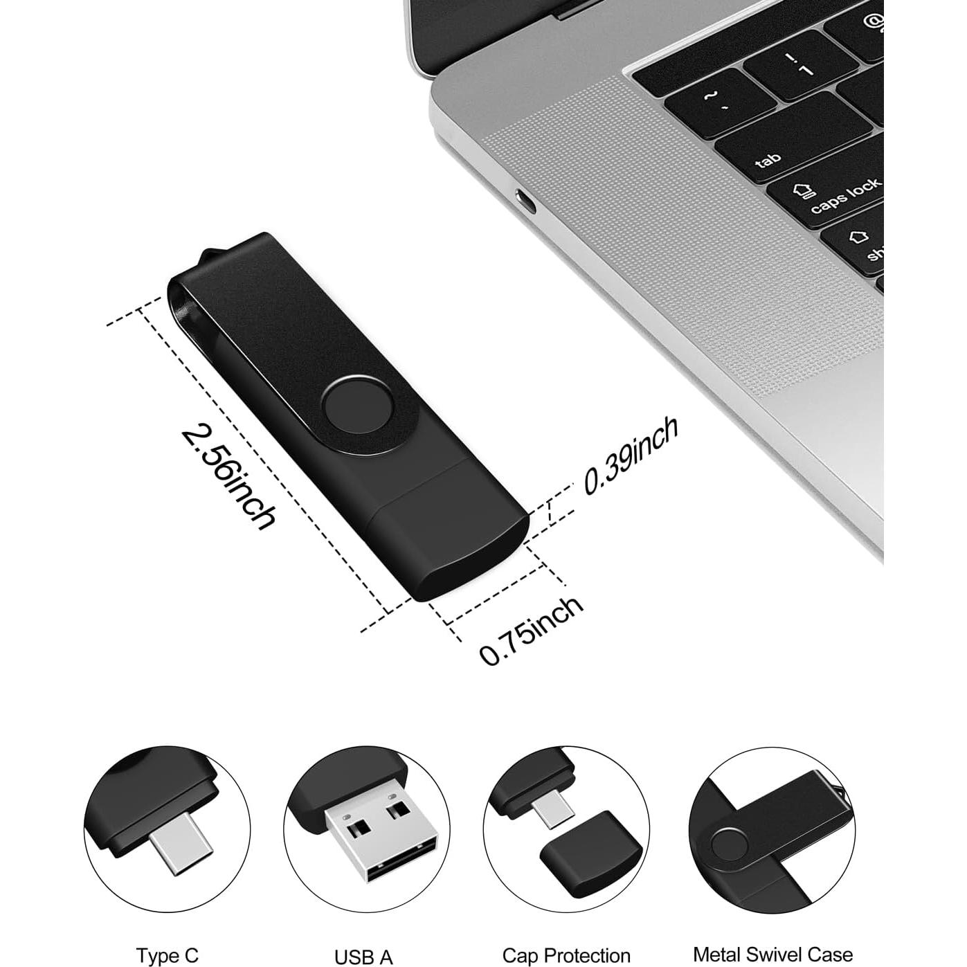 AreTop 64GB Unidad USB C Doble 10 Pack Memoria Flash