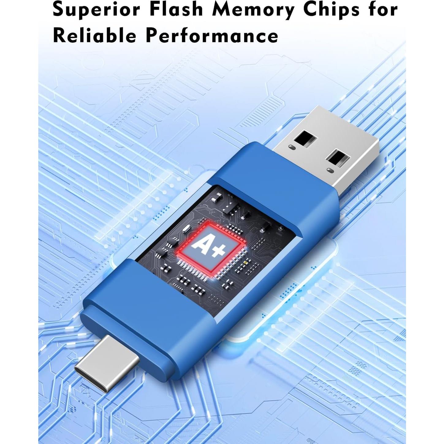 AreTop 64GB Unidad USB C Doble 10 Pack Memoria Flash