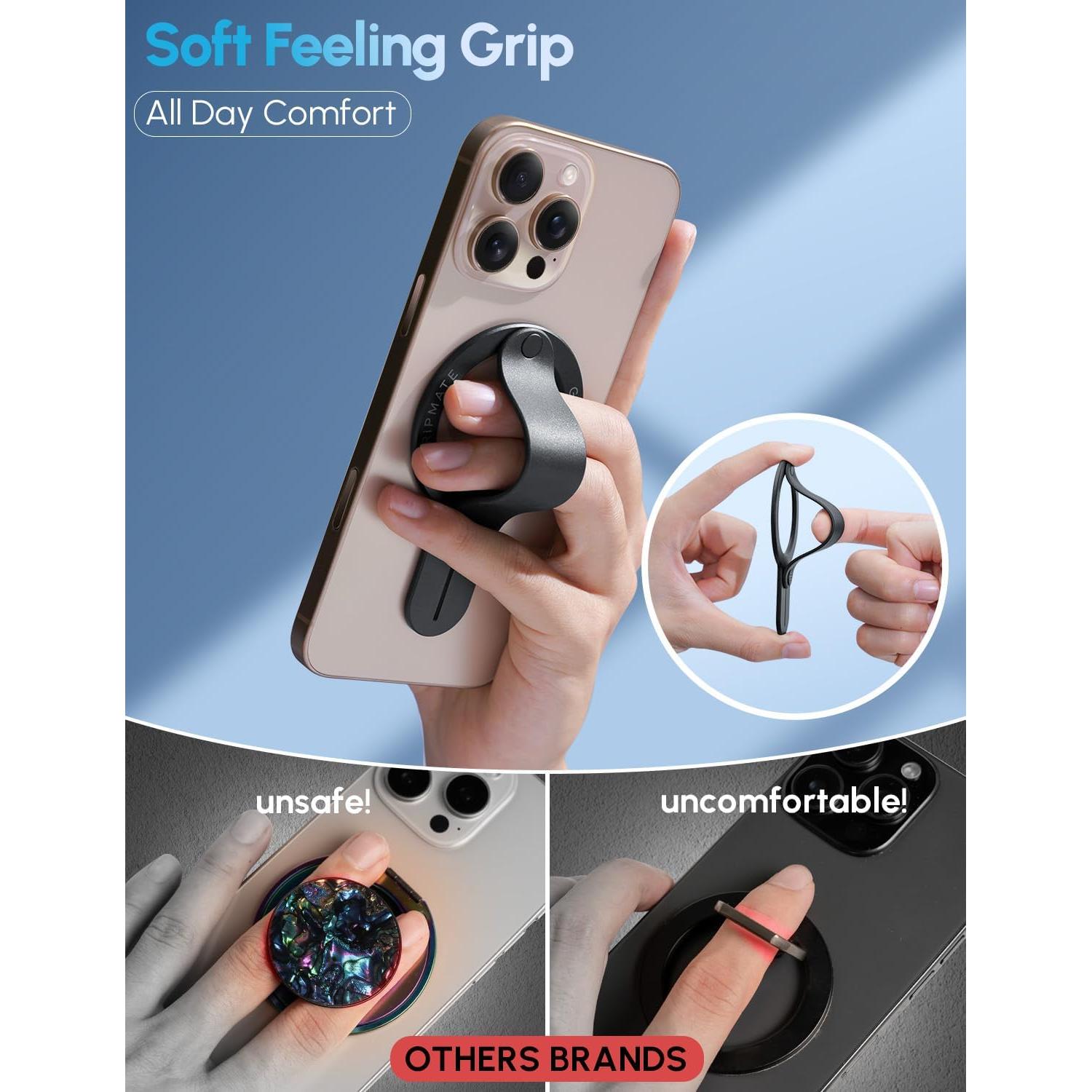 Soporte Magnético GripMate para iPhone 16/15/14/13/12 - Negro