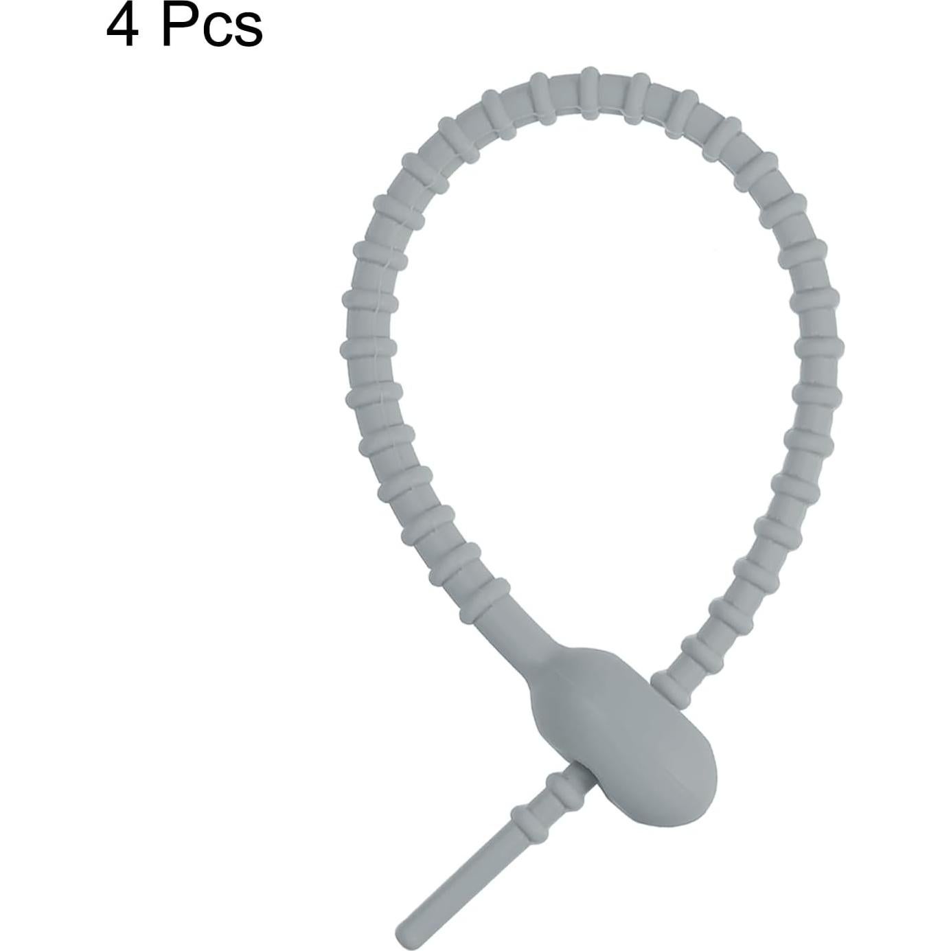 Ataduras de Cable de Silicona MECCANIXITY 4 Piezas 18 cm Gris