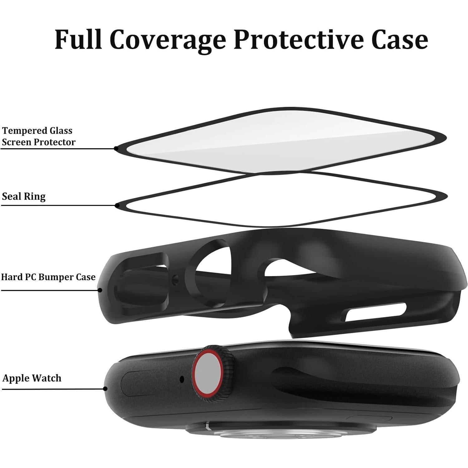 Paquete de 2 Fundas Impermeables QCKANLJ para Apple Watch 40mm