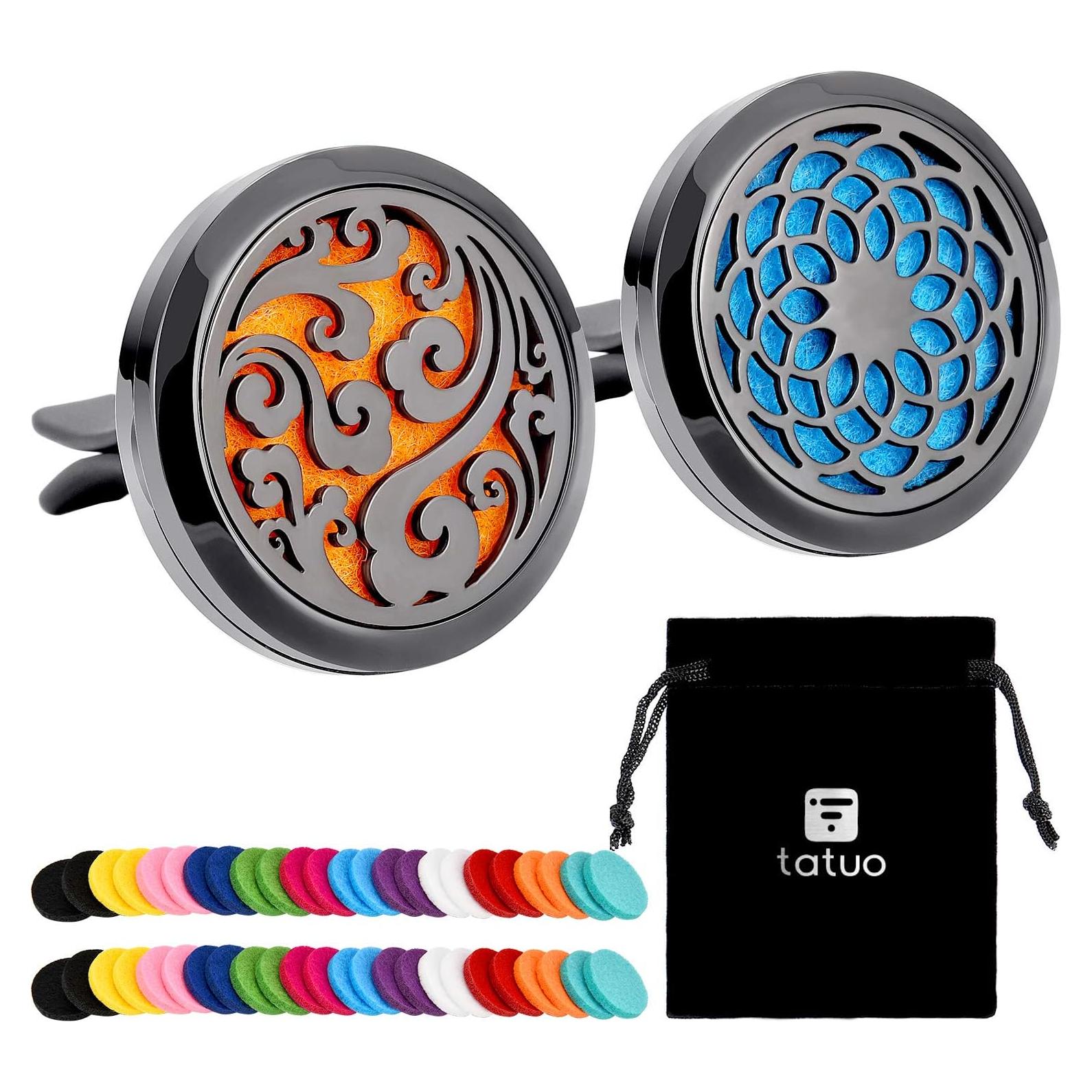 Difusor de Aceite Aromaterapia para Automóvil Tatuo 316L con 48 Almohadillas