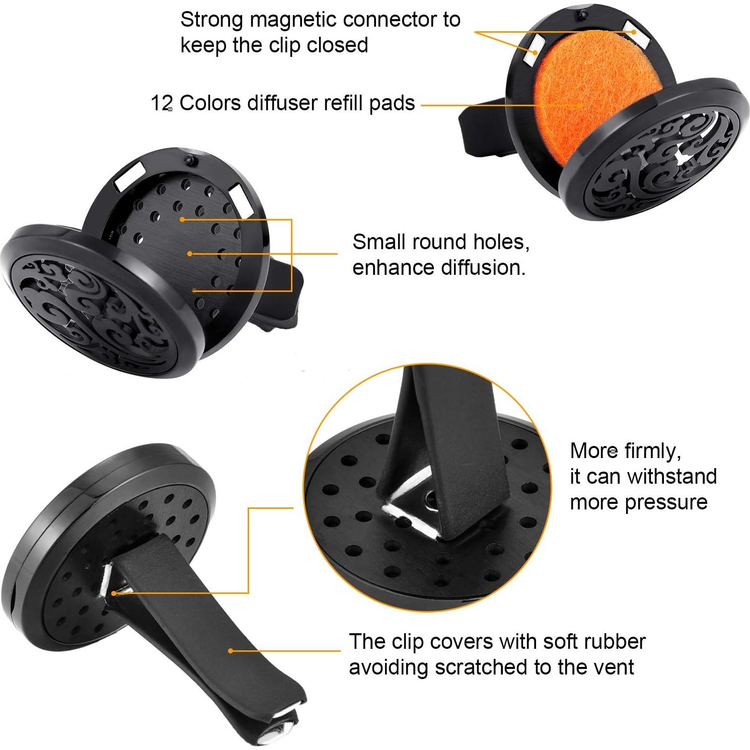 Difusor de Aceite Aromaterapia para Automóvil Tatuo 316L con 48 Almohadillas