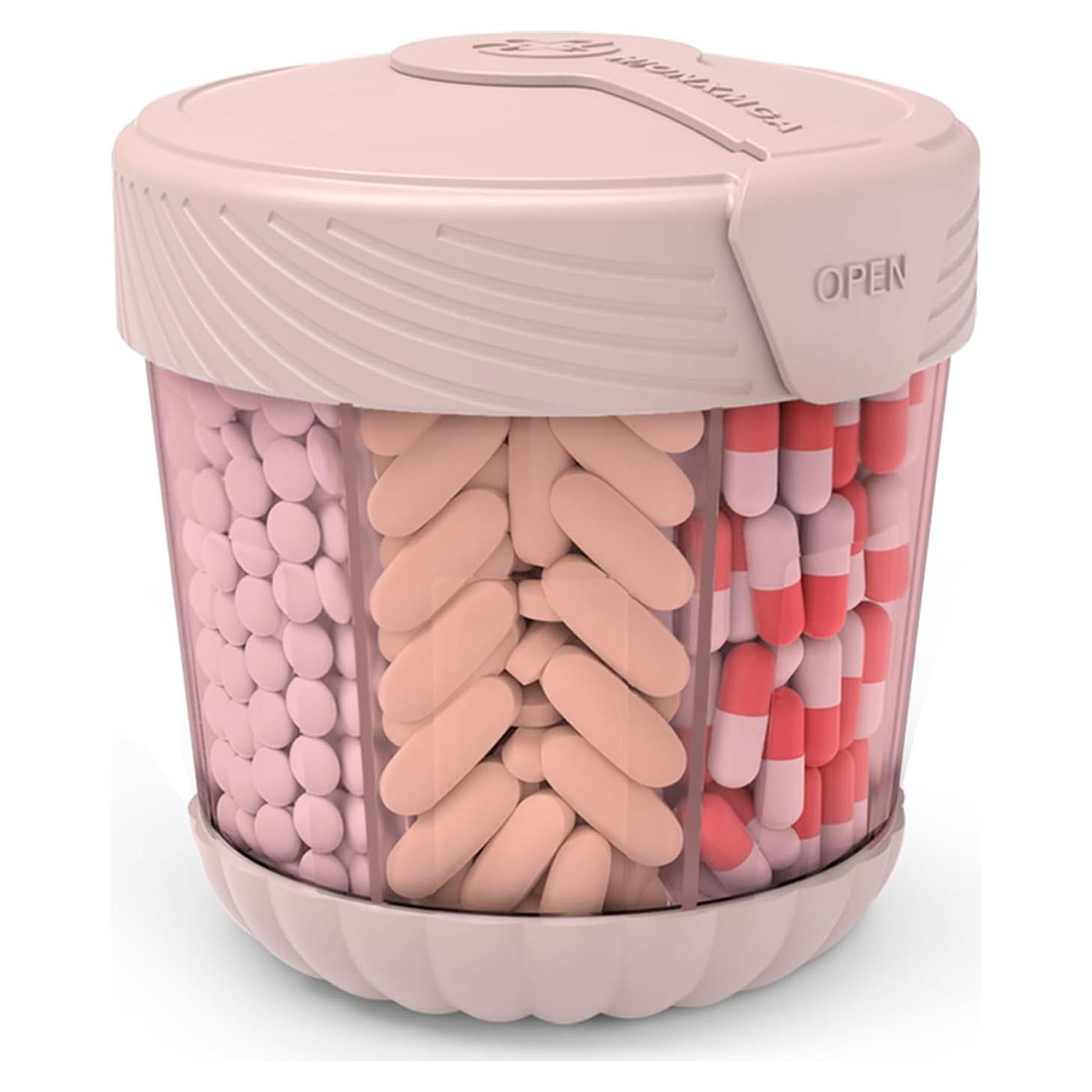 Organizador de Pastillas HIONXMGA 7 en 1 Rosa 10.6 cm