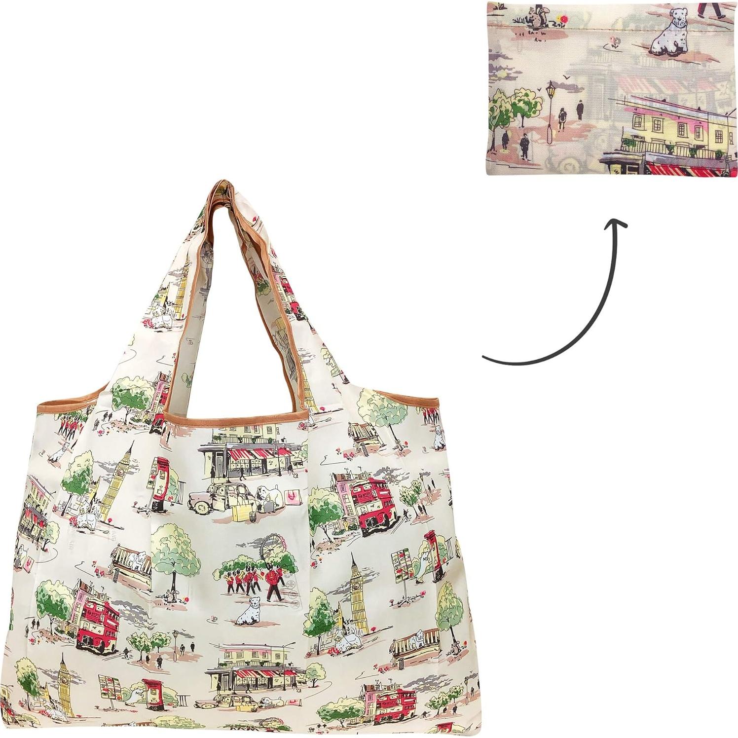 Bolsas de Compras Reutilizables Wrapables - Juego de 3 Grandes de Nylon