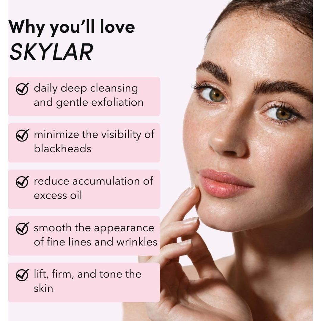 Cepillo Facial Eléctrico Fancii Skylar Verde con Estación de Autolimpieza