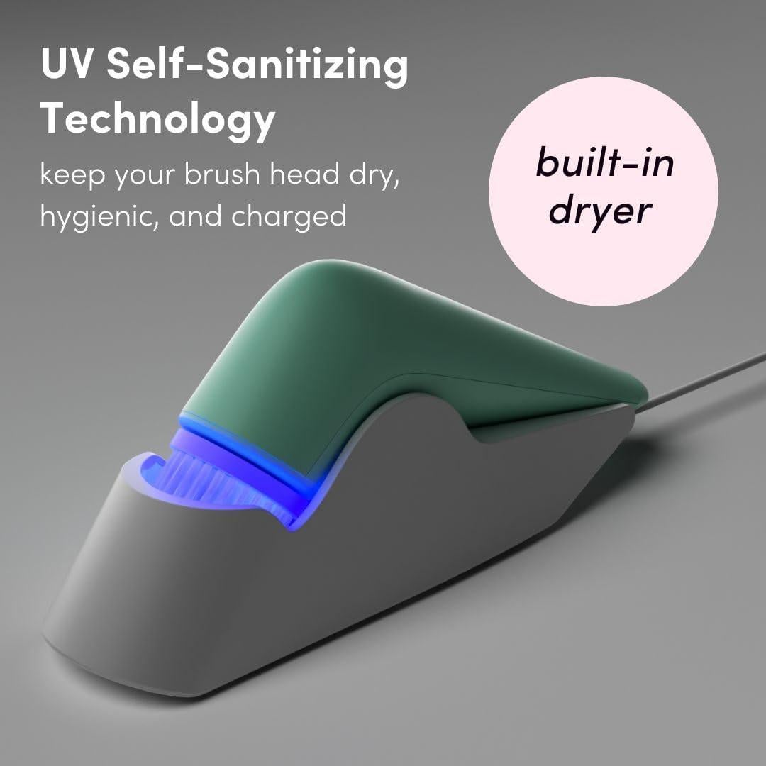 Cepillo Facial Eléctrico Fancii Skylar Verde con Estación de Autolimpieza