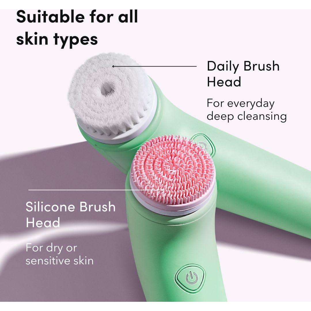 Cepillo Facial Eléctrico Fancii Skylar Verde con Estación de Autolimpieza