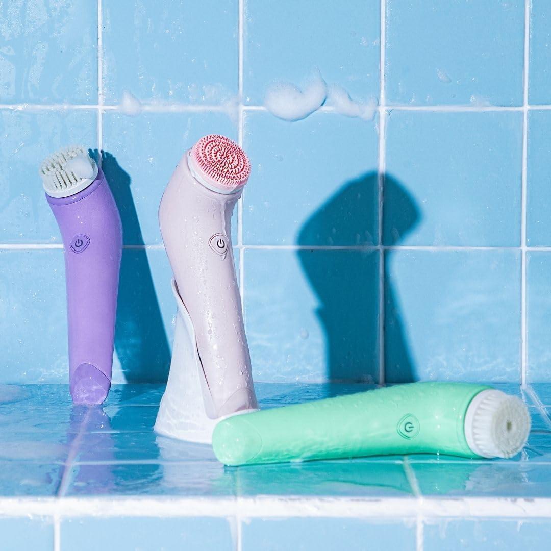 Cepillo Facial Eléctrico Fancii Skylar Verde con Estación de Autolimpieza