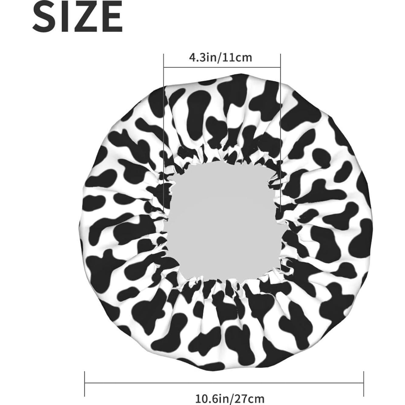 Gorro de Ducha JUKE Piel de Vaca Negra y Blanca Impermeable