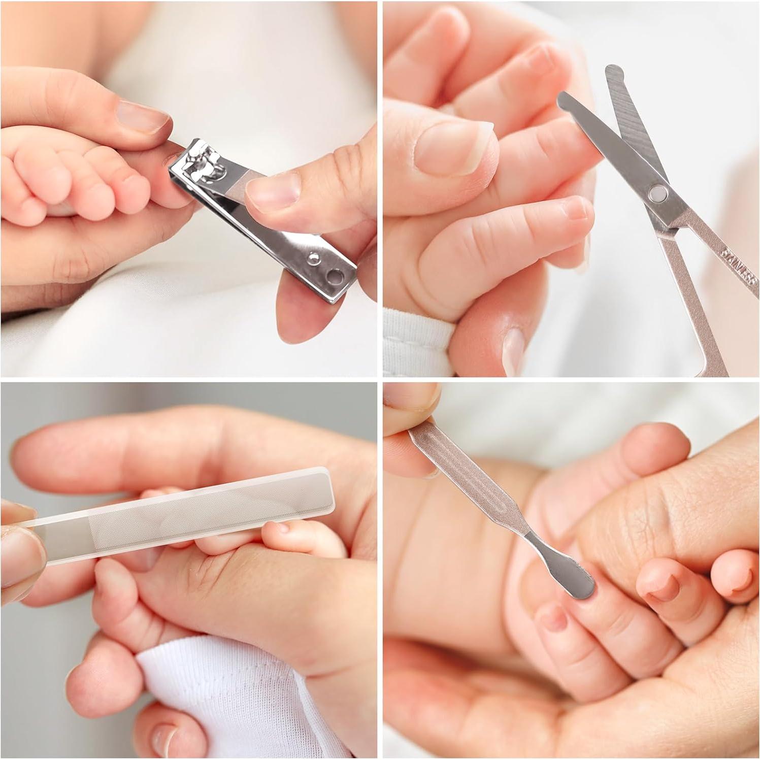 Cortauñas para Bebés Haakaa 6 en 1 con Estuche Verde