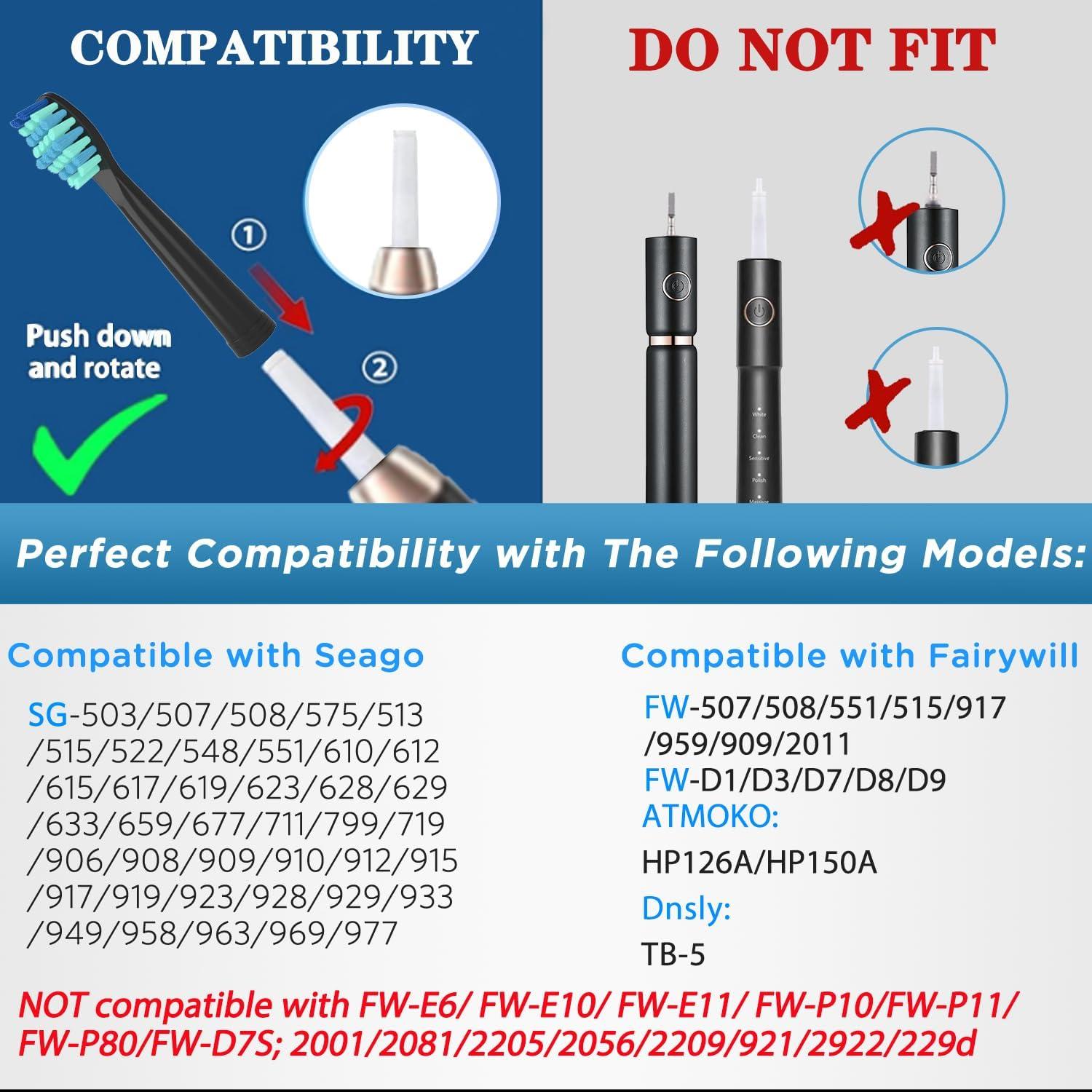 Cabezas de cepillo de dientes HOFAM para FairyWill - 8 unidades