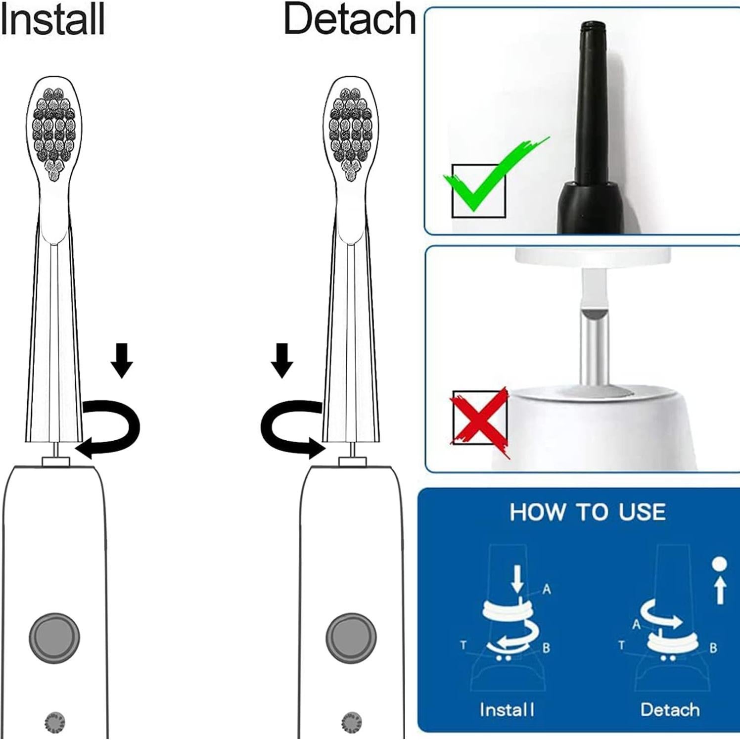Cabezas de cepillo de dientes HOFAM para FairyWill - 8 unidades