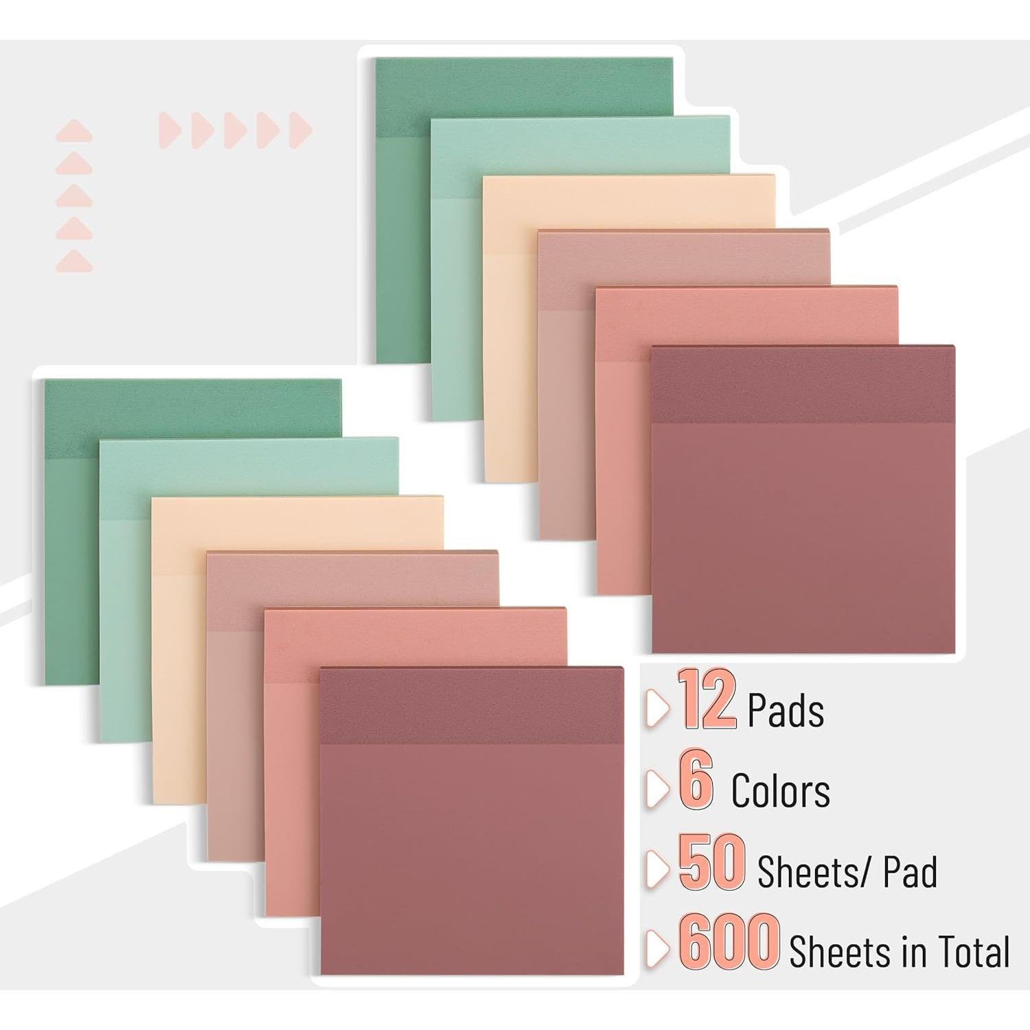 Notas Adhesivas Transparentes Mr. Pen Boho - Set 12 Bloc 600 Hojas