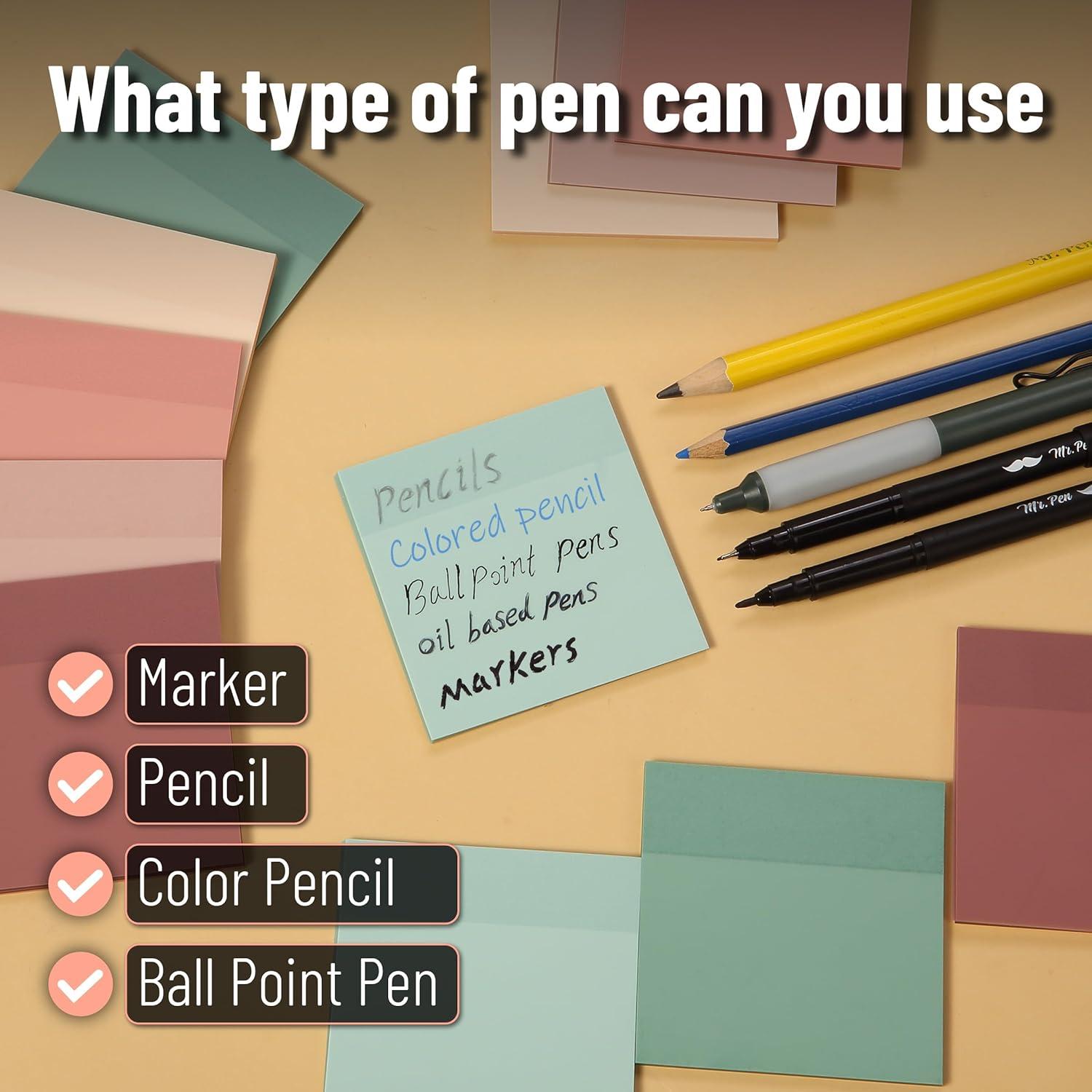 Notas Adhesivas Transparentes Mr. Pen Boho - Set 12 Bloc 600 Hojas