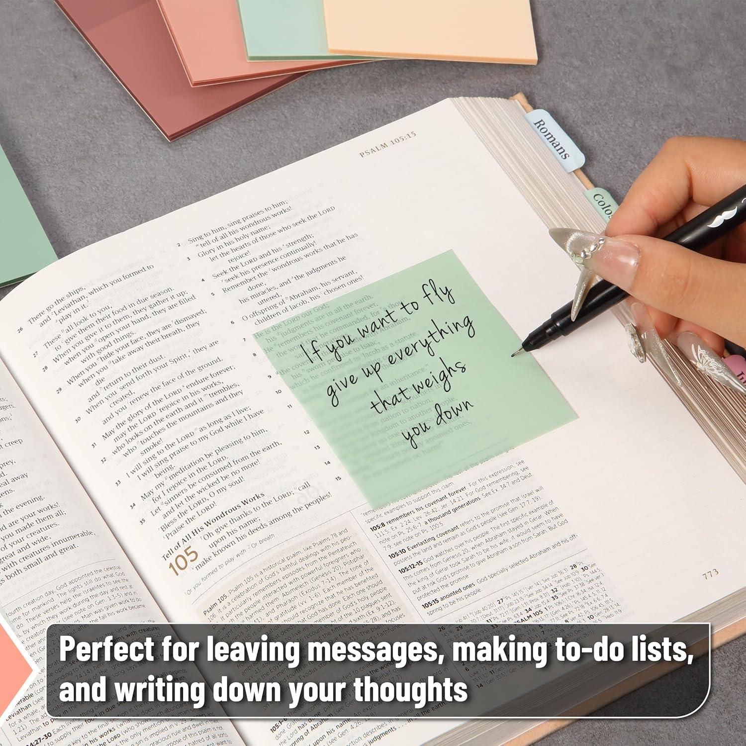 Notas Adhesivas Transparentes Mr. Pen Boho - Set 12 Bloc 600 Hojas