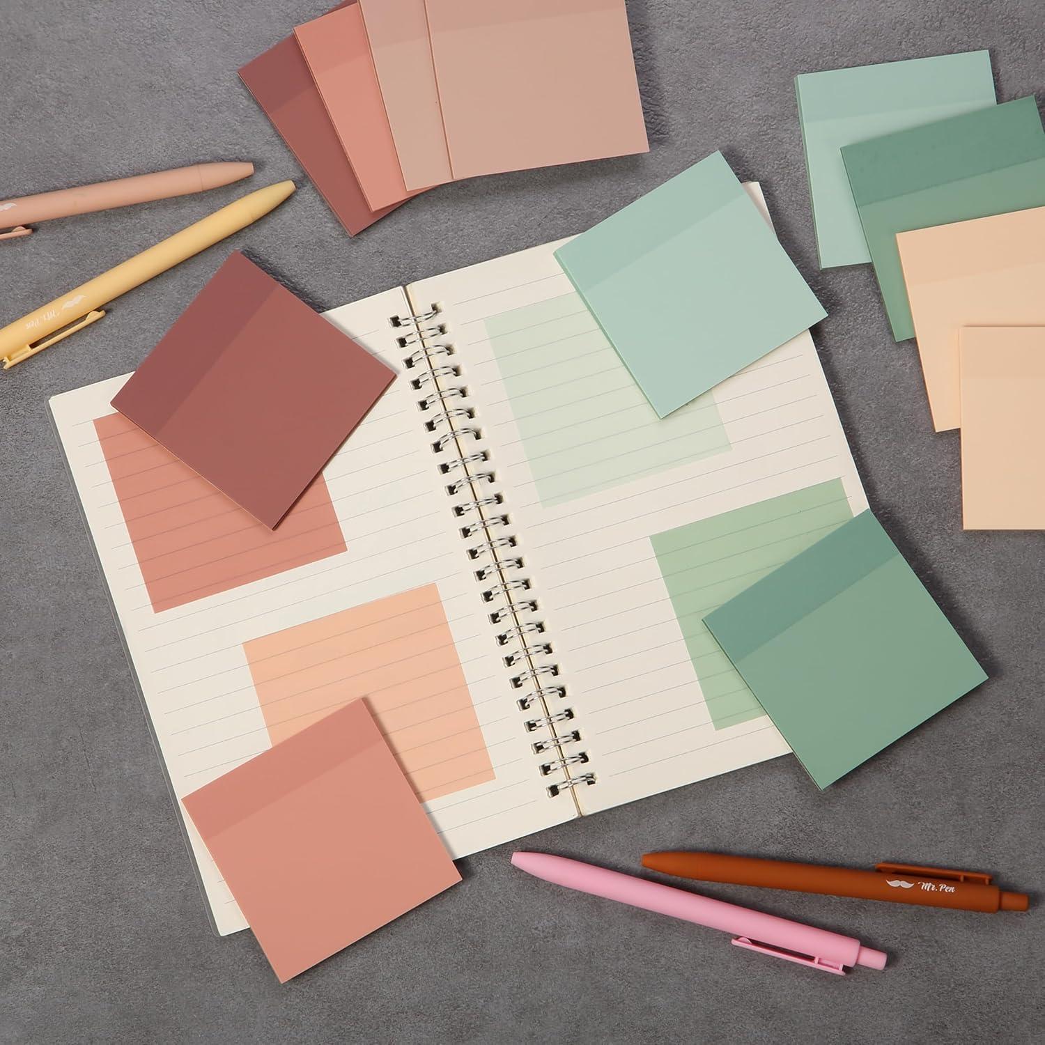 Notas Adhesivas Transparentes Mr. Pen Boho - Set 12 Bloc 600 Hojas