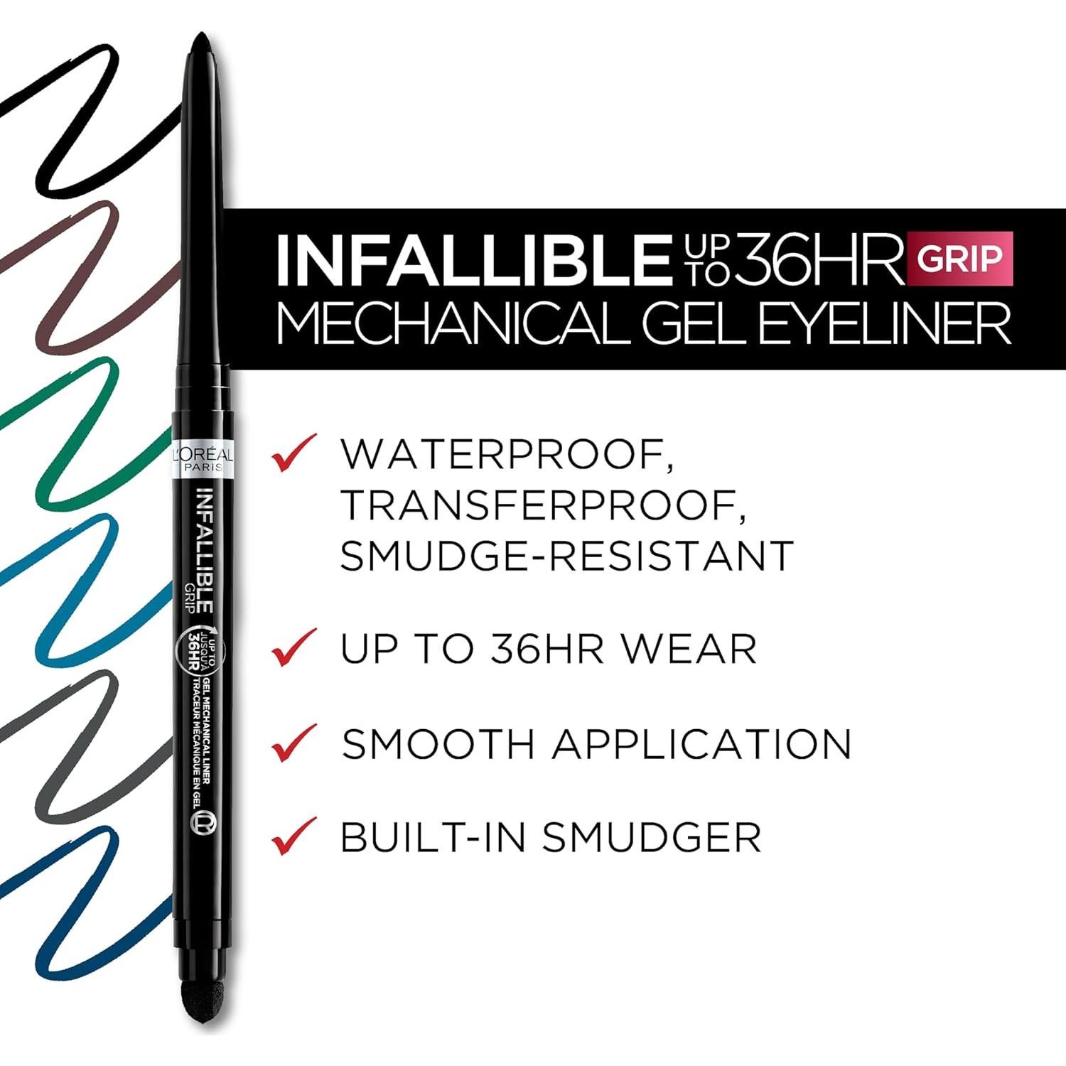 L'Oreal Paris Infallible Grip Lápiz de Eyeliner Jersey Azul 0.28 g