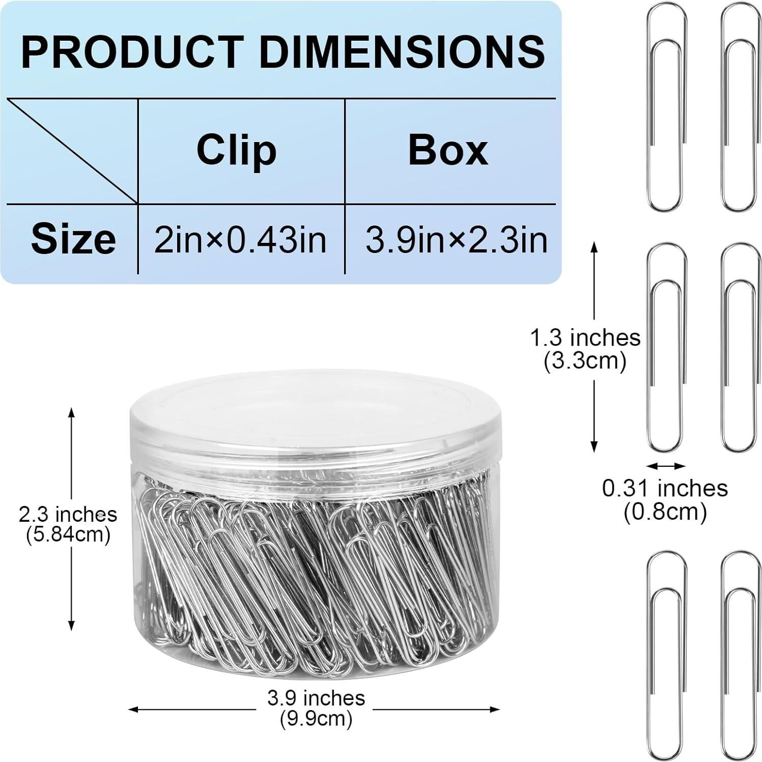 700 Clips de Papel Jumbo Joyberg Plateados 33 mm Reutilizables
