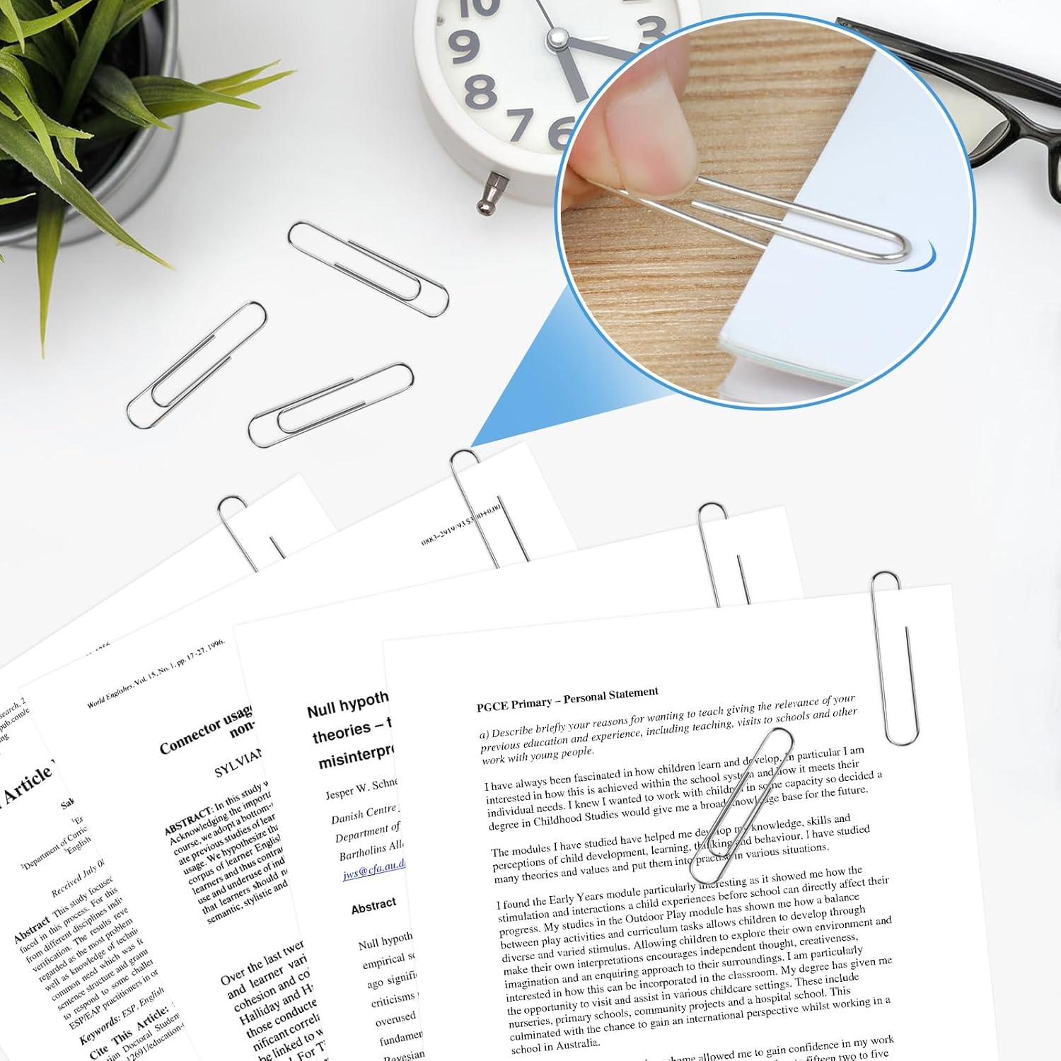 700 Clips de Papel Jumbo Joyberg Plateados 33 mm Reutilizables