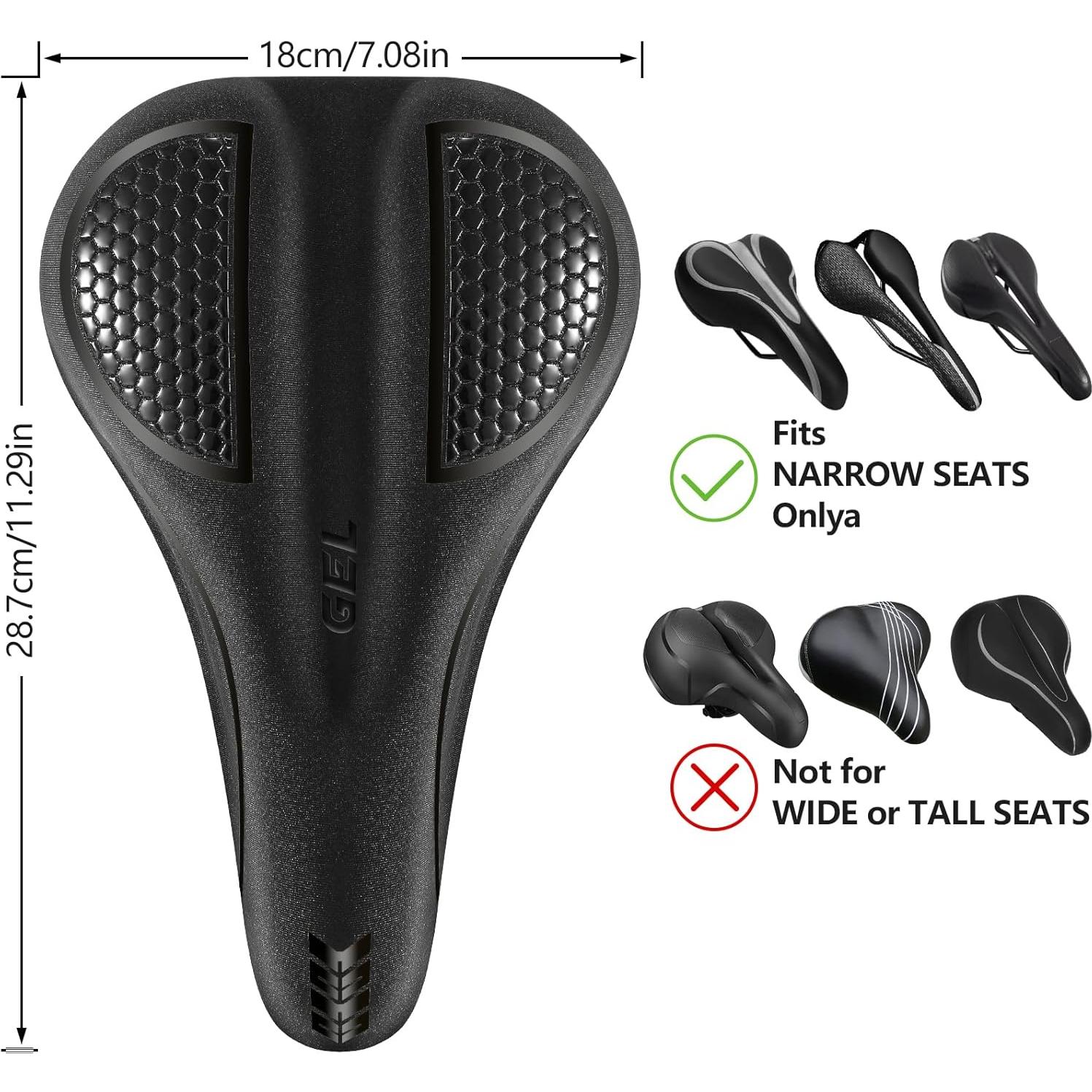 Funda de Asiento de Bicicleta HANZENMA Gel Negro 28.7x18cm