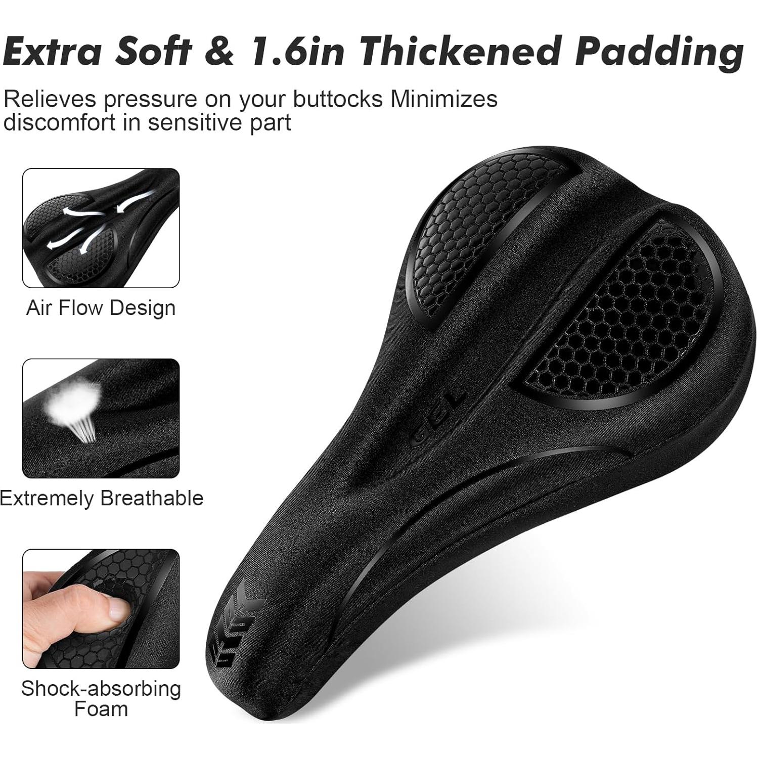 Funda de Asiento de Bicicleta HANZENMA Gel Negro 28.7x18cm