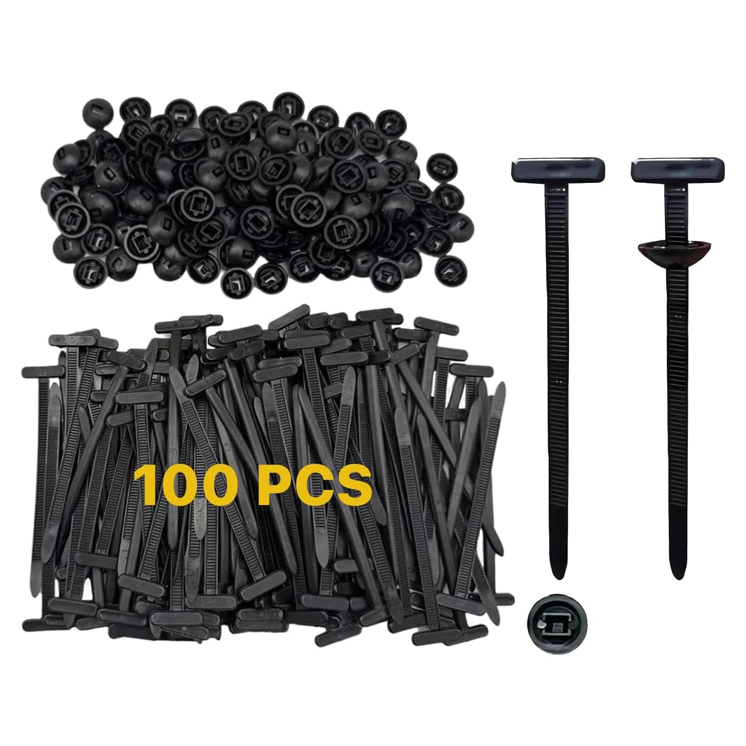 100 Hebillas de Cable de Nylon Universal para Automóviles