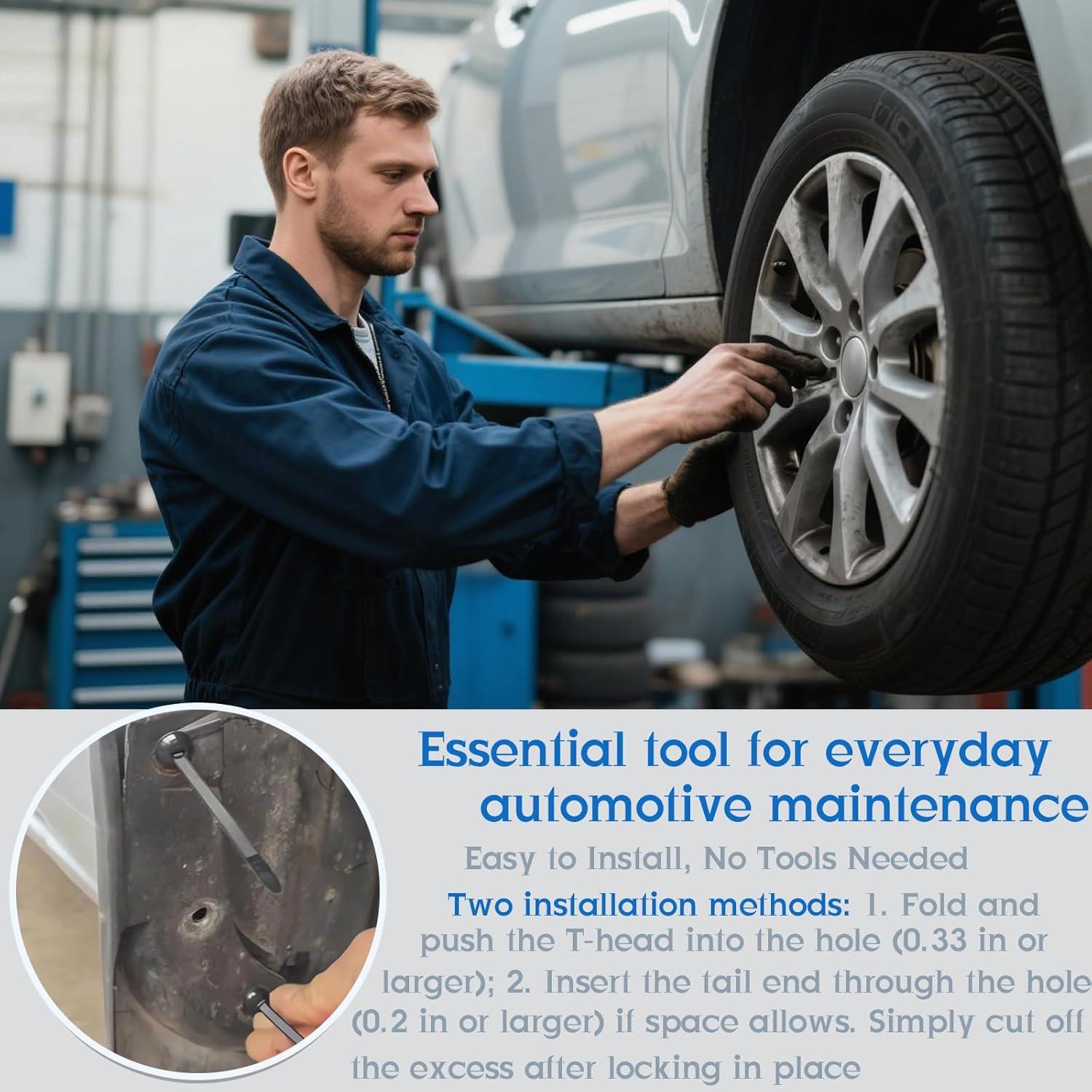 100 Hebillas de Cable de Nylon Universal para Automóviles