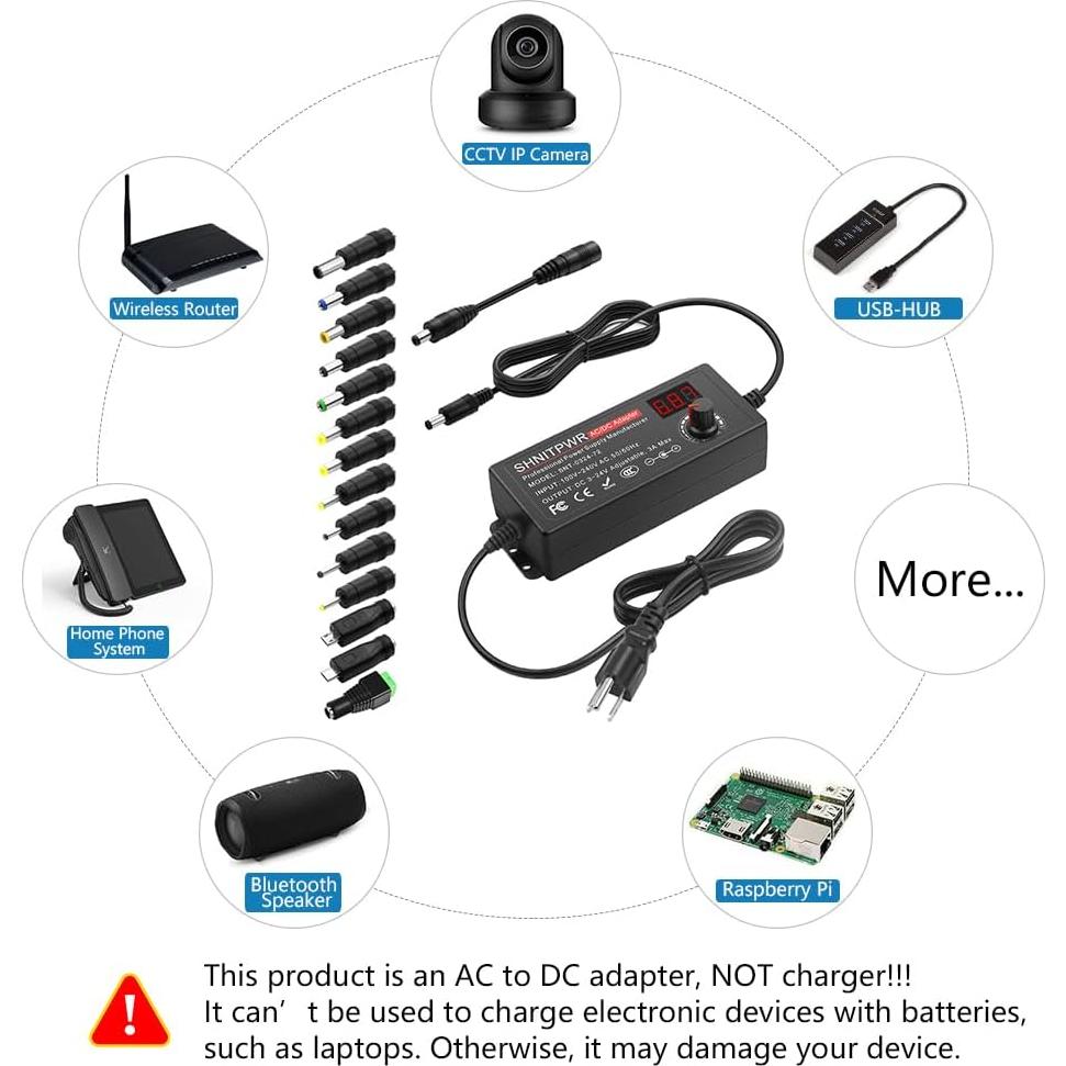 Fuente de Alimentación Ajustable SHNITPWR 72W 3V-24V AC/DC