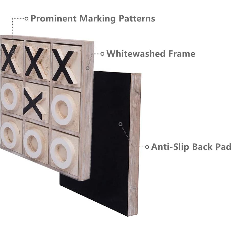 Juego de Tres en Raya de Madera JEVERGN 32 cm Decorativo