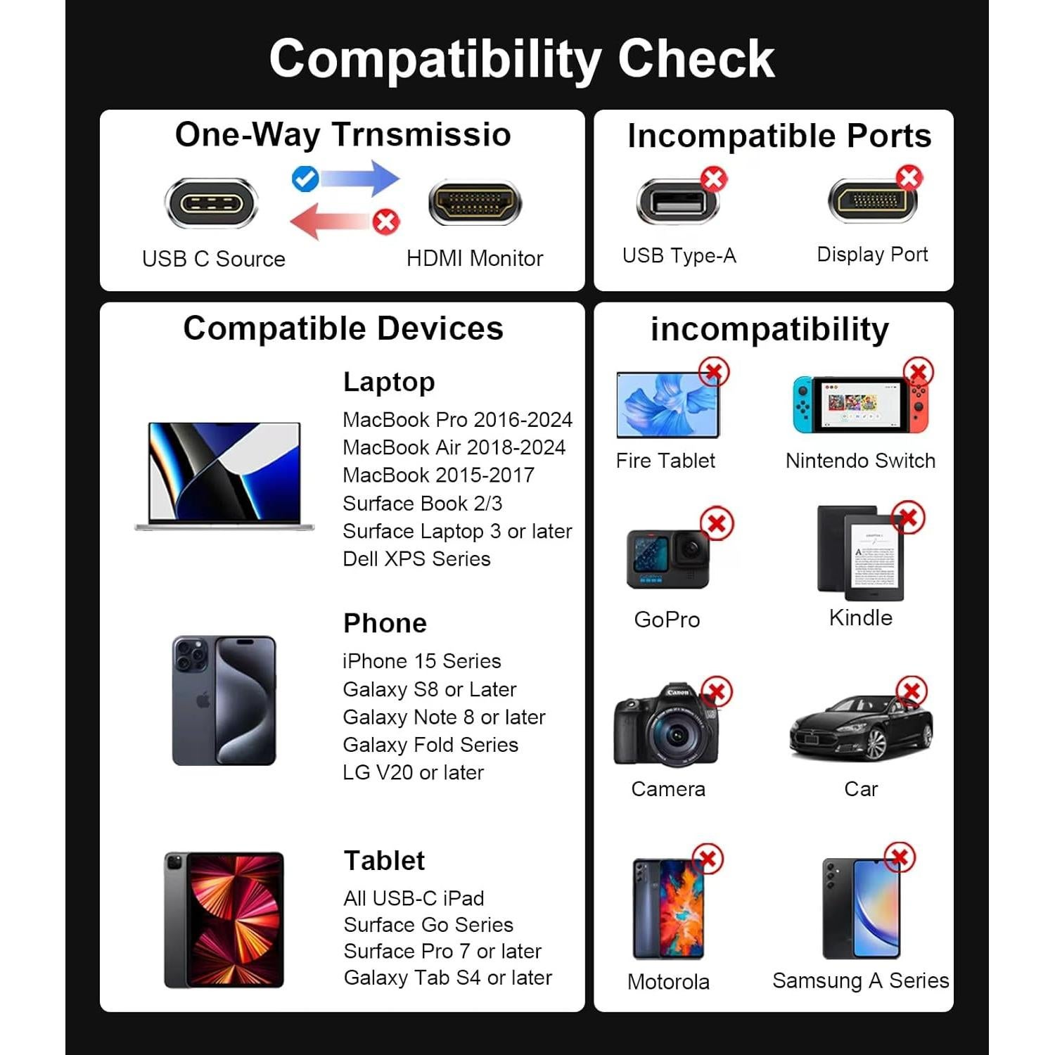 Adaptador Reborn USB-C a HDMI 2.1 8K 60Hz - Compatible Thunderbolt