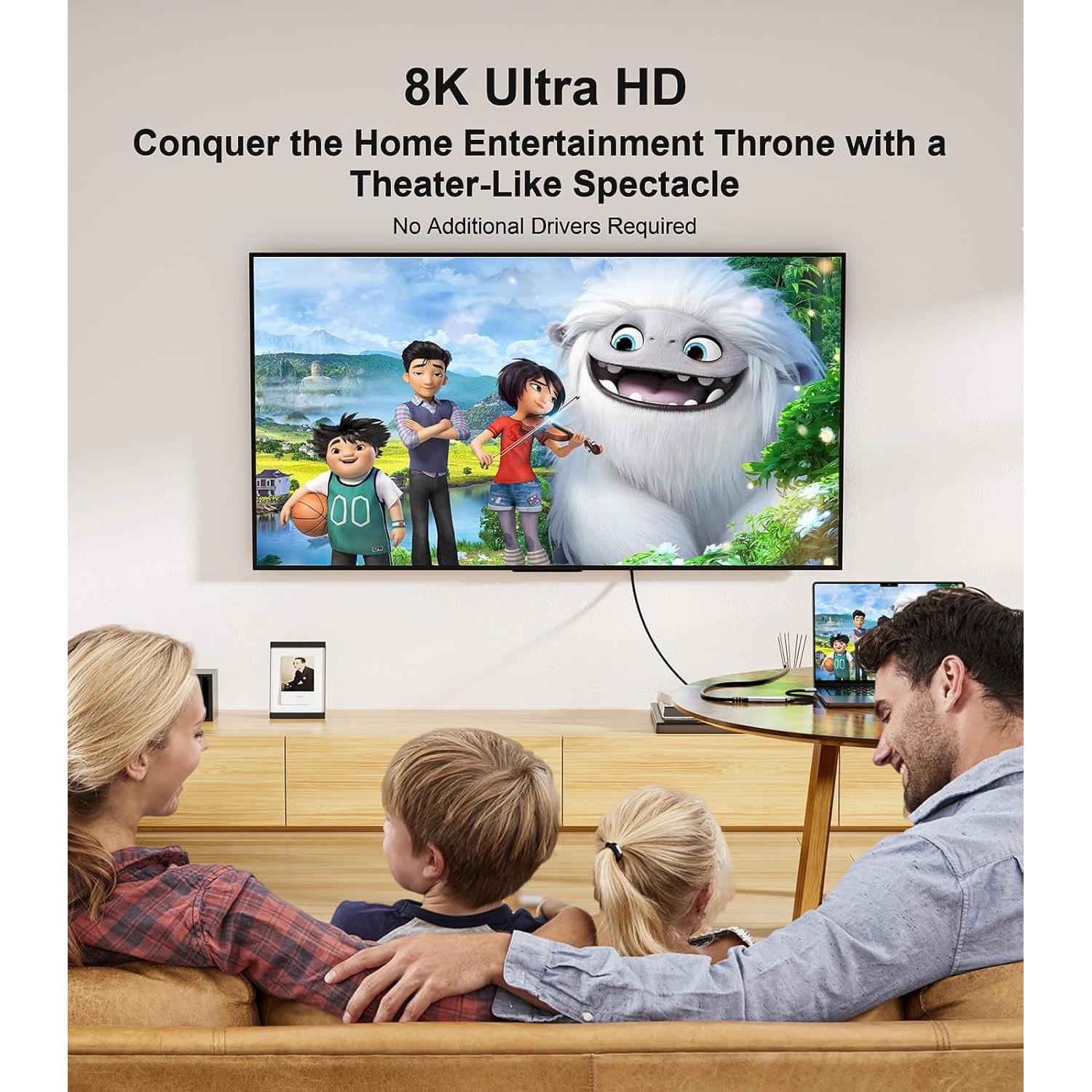 Adaptador Reborn USB-C a HDMI 2.1 8K 60Hz - Compatible Thunderbolt