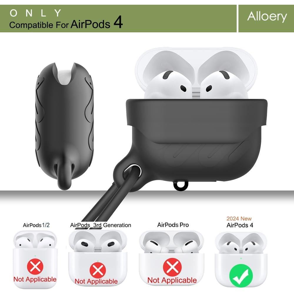 Funda Protectora Silicona Alloery para AirPods 4ta Generación - Impermeable