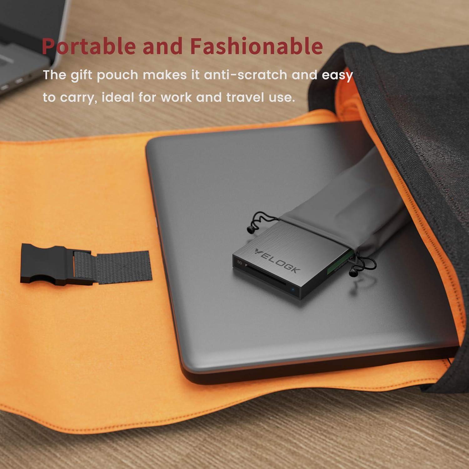 Lector de tarjetas 3-en-1 VELOGK CFexpress/XQD/SD 4.0 USB-C