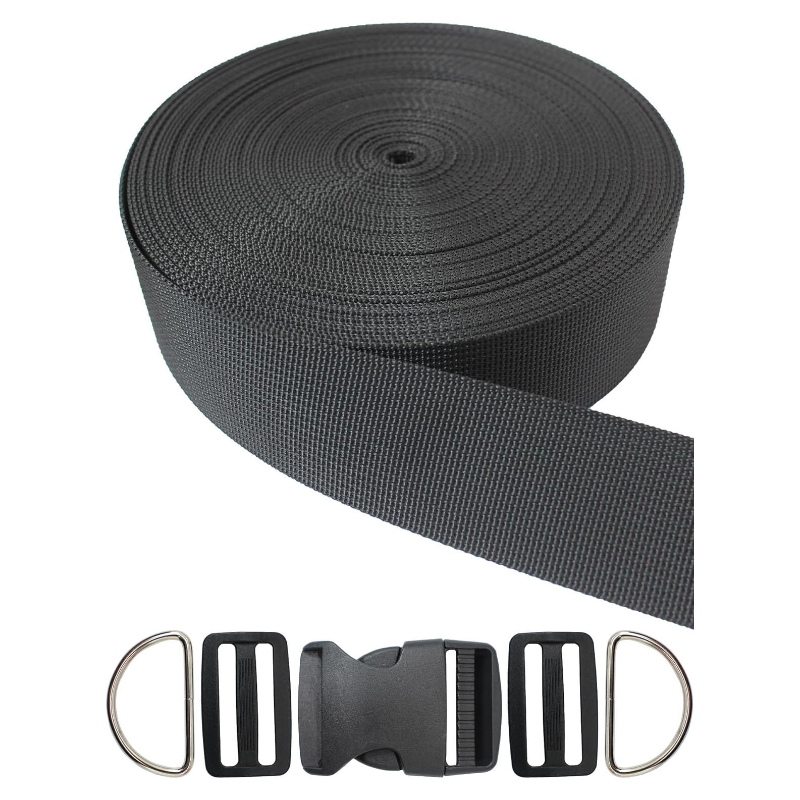 Correa de Nylon Negra ZHFMILY 13.72 m con Hebillas Ajustables