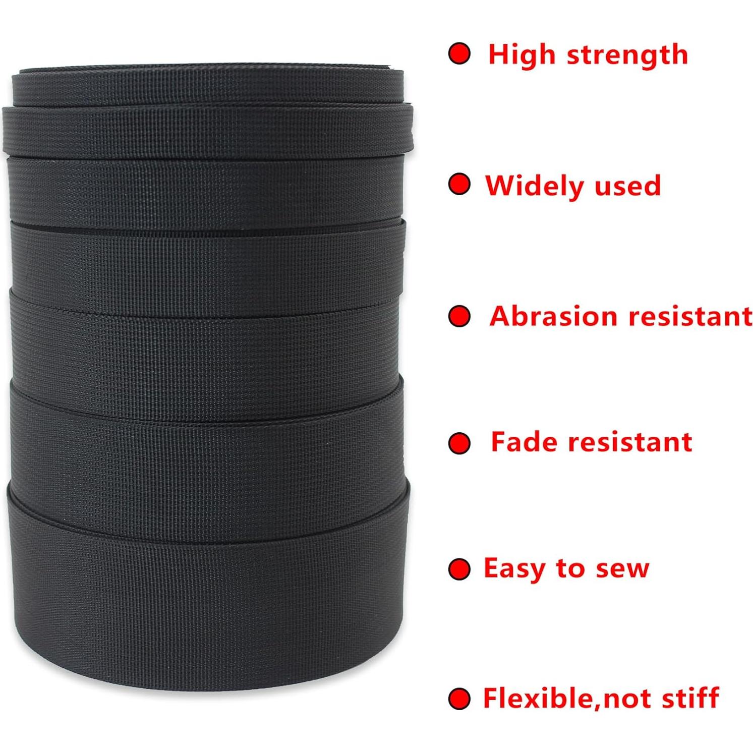 Correa de Nylon Negra ZHFMILY 13.72 m con Hebillas Ajustables