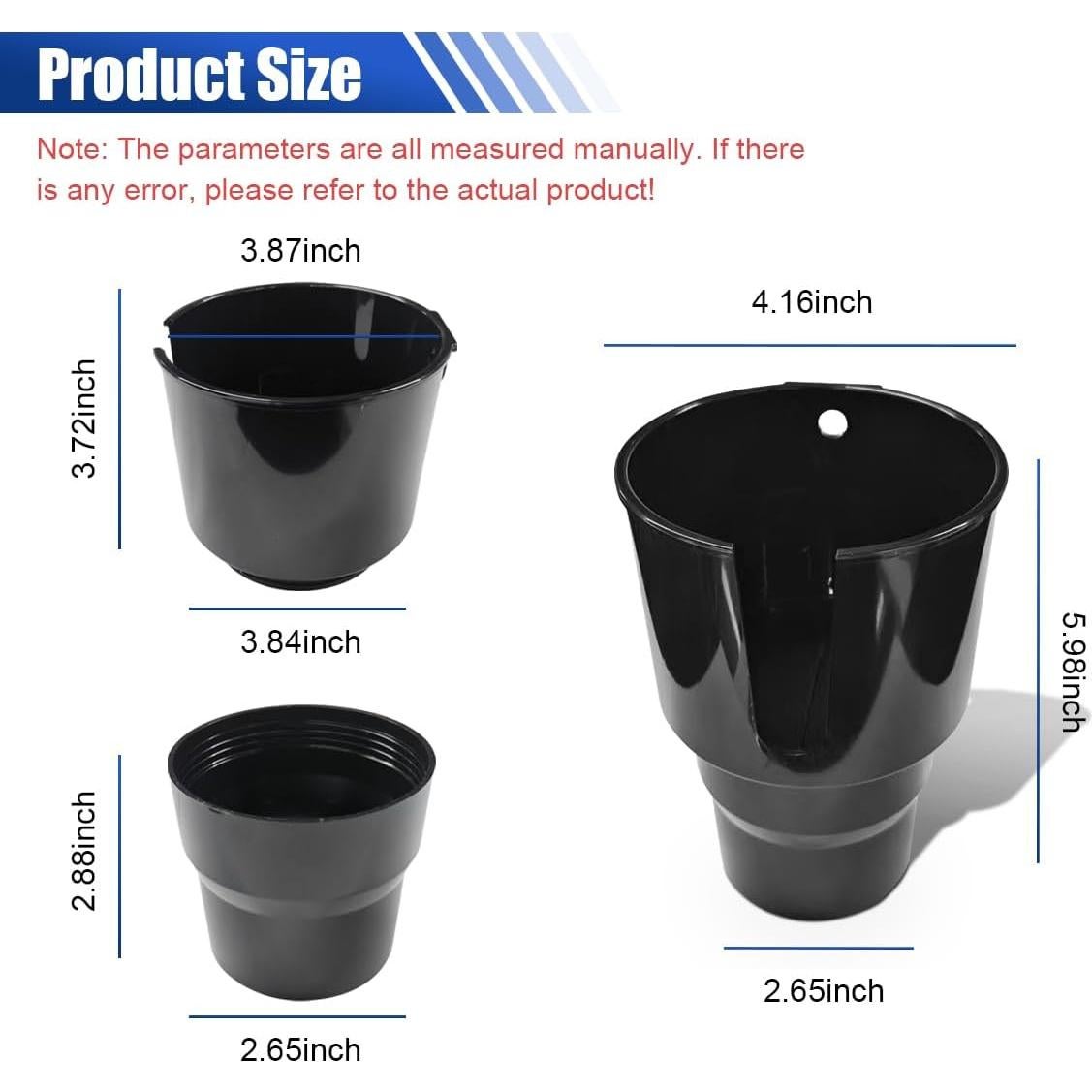 Extensor de Soporte para Tazas de Coche UHANBUT 15.19x10.57cm