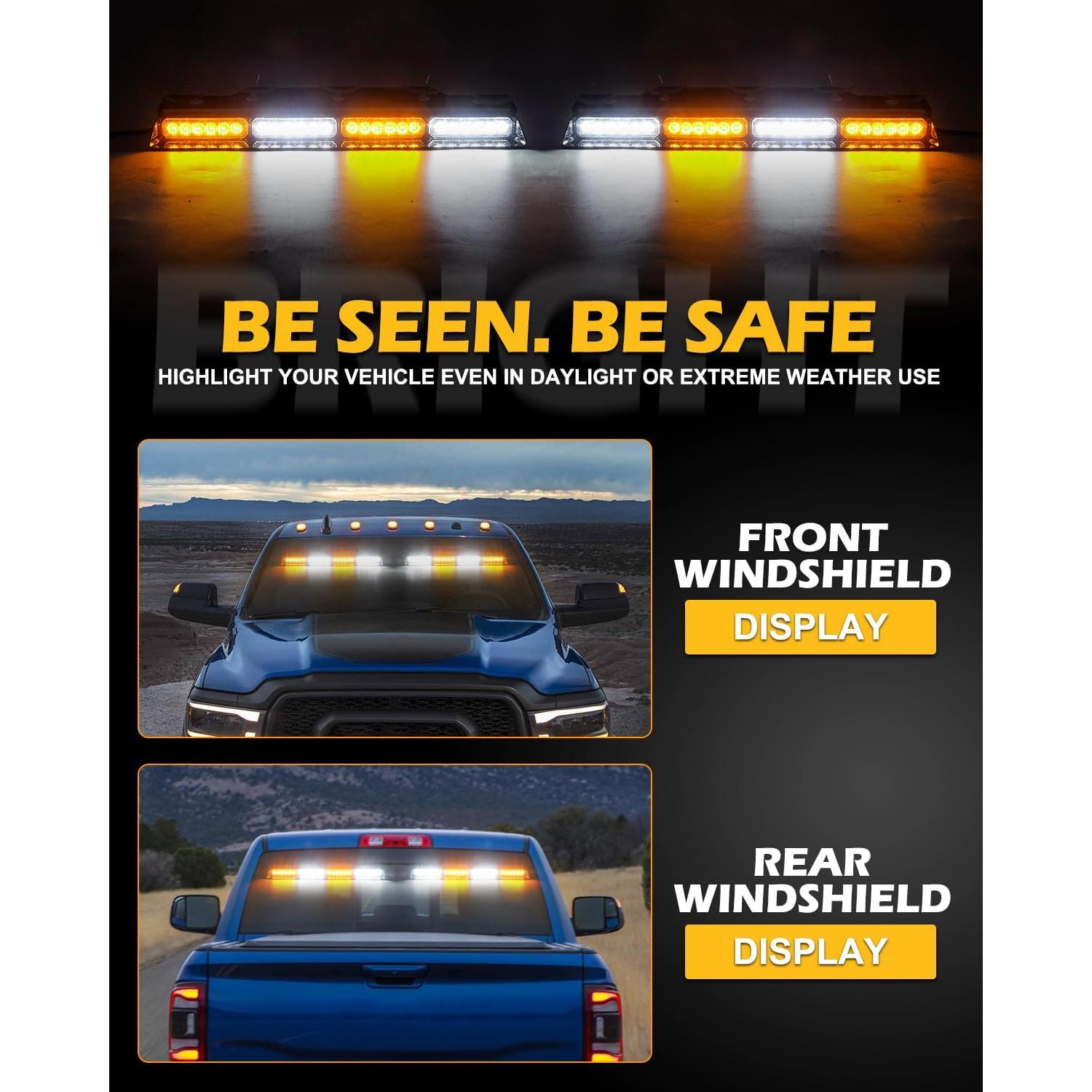 Luces Estroboscópicas de Emergencia HLauto 604N 48W Ámbar/Blanco