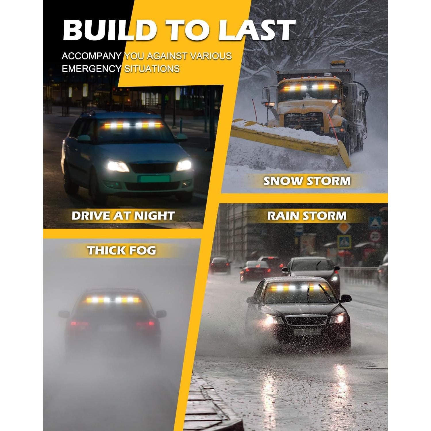 Luces Estroboscópicas de Emergencia HLauto 604N 48W Ámbar/Blanco