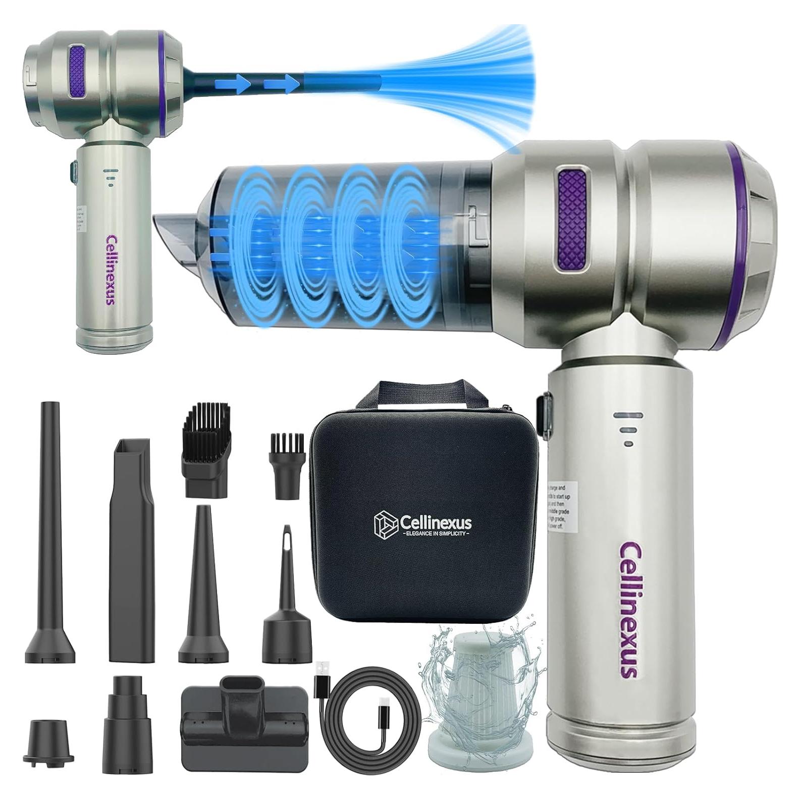 Aspiradora de Coche Cellinexus 180W Sin Cable 4-en-1 21000Pa