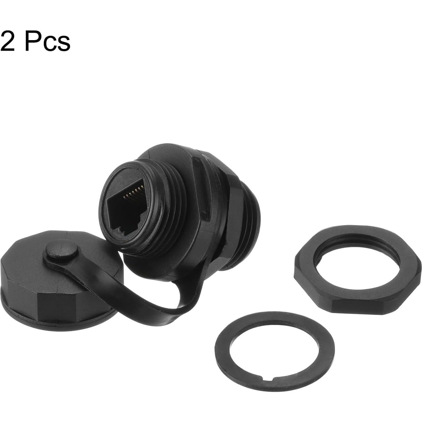 Acoplador RJ45 Blindado IP67 MECCANIXITY para Ethernet CAT6 - Paquete de 2