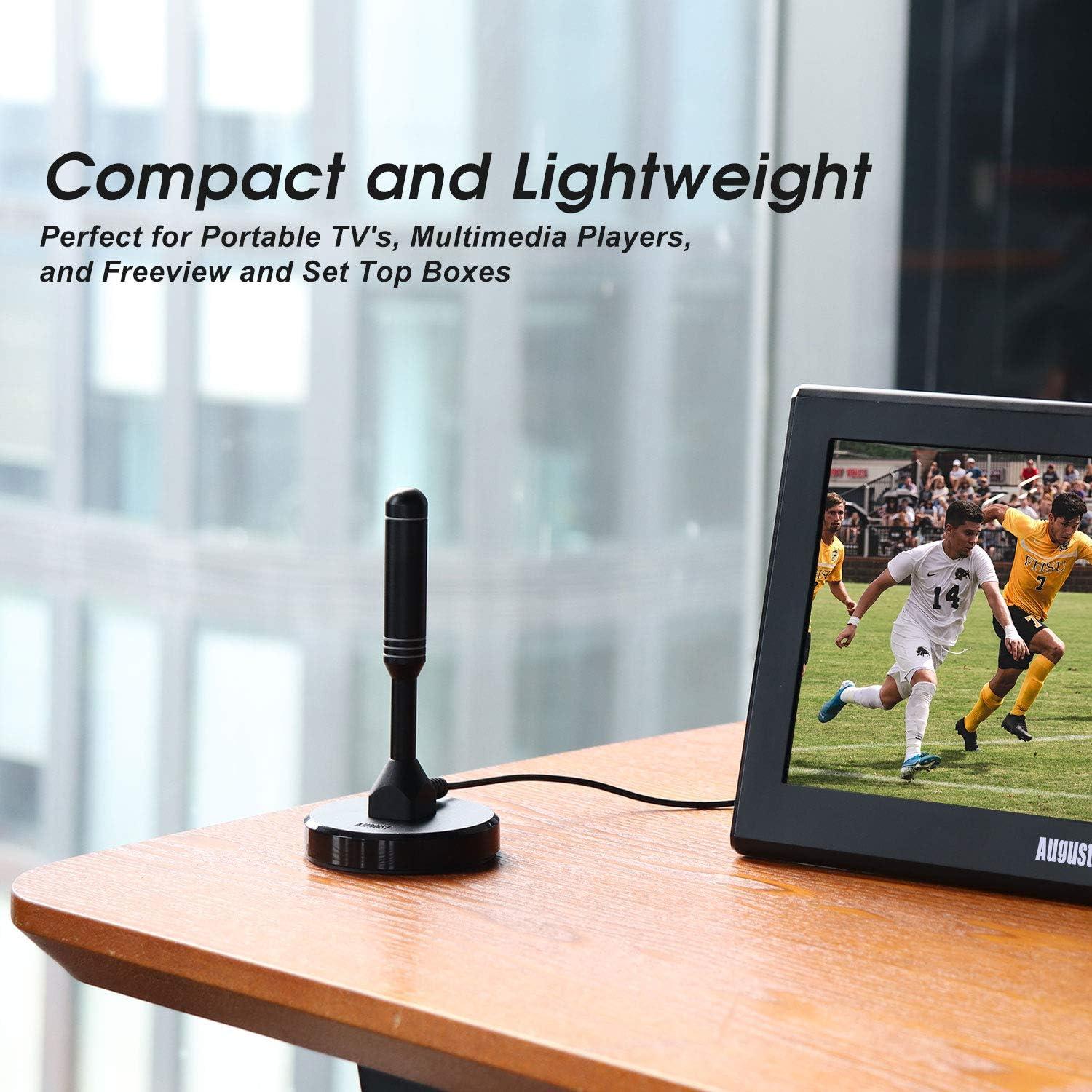 Antena HDTV August DTA240 - Digital Portátil 80.5 km Alcance