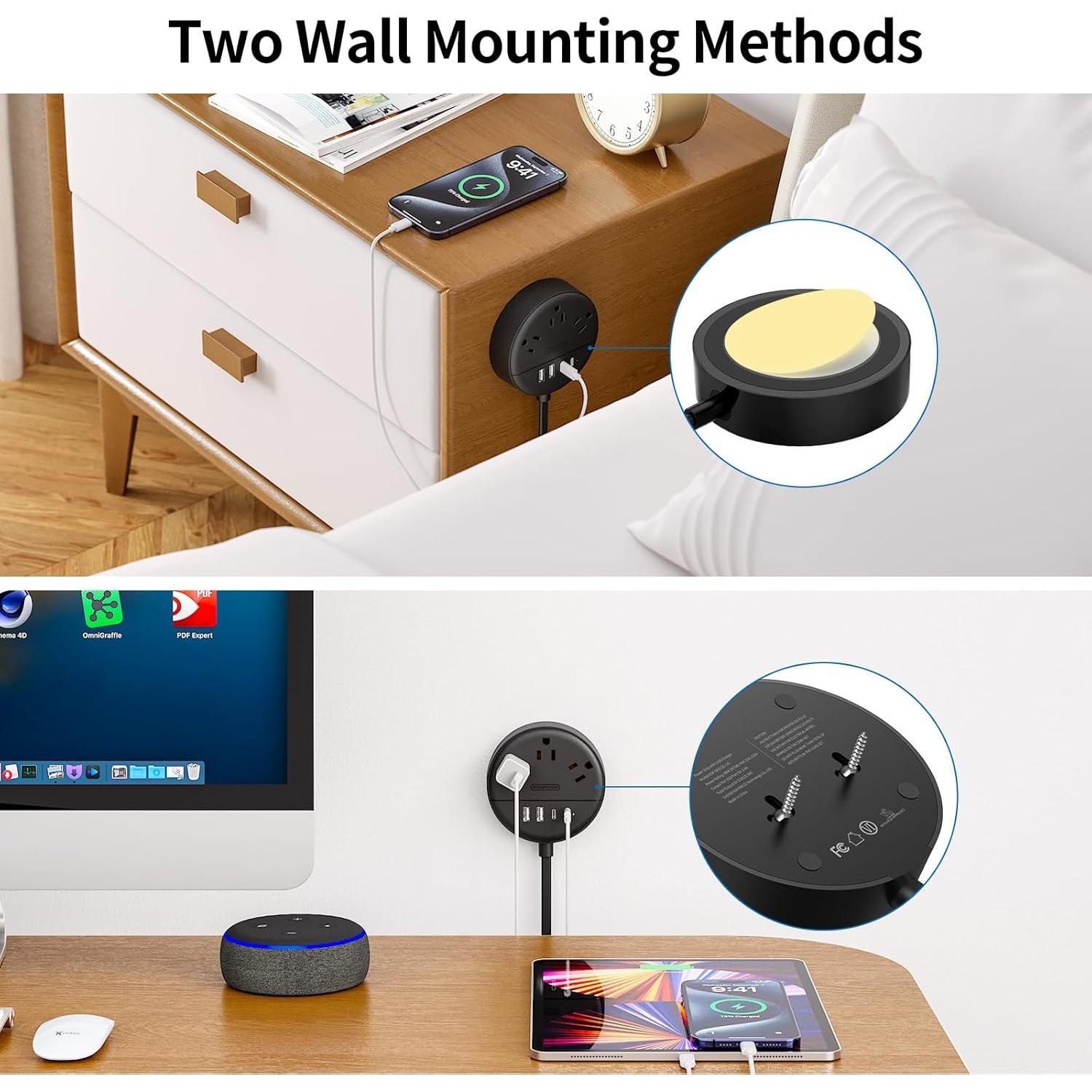 Adaptador de Enchufe NTONPOWER 2 Patas a 3 Patas 1.5m