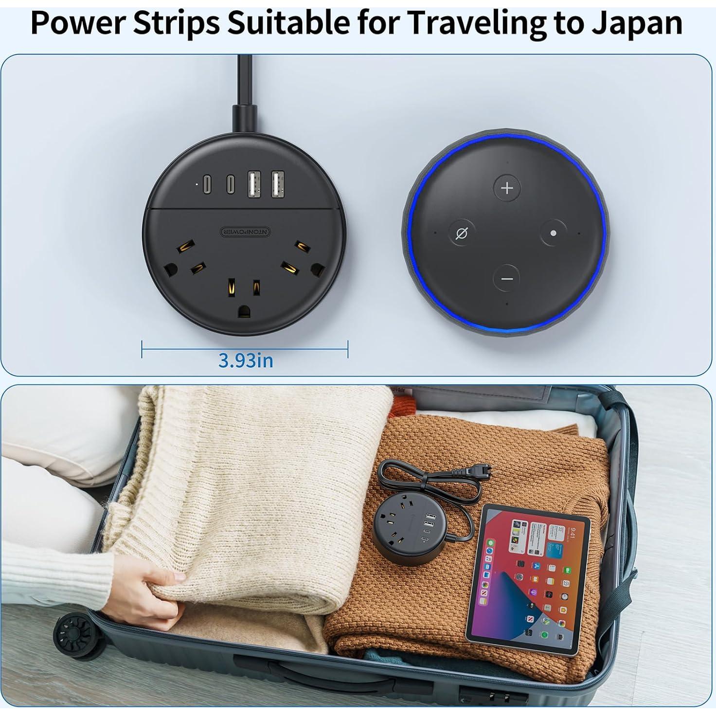 Adaptador de Enchufe NTONPOWER 2 Patas a 3 Patas 1.5m