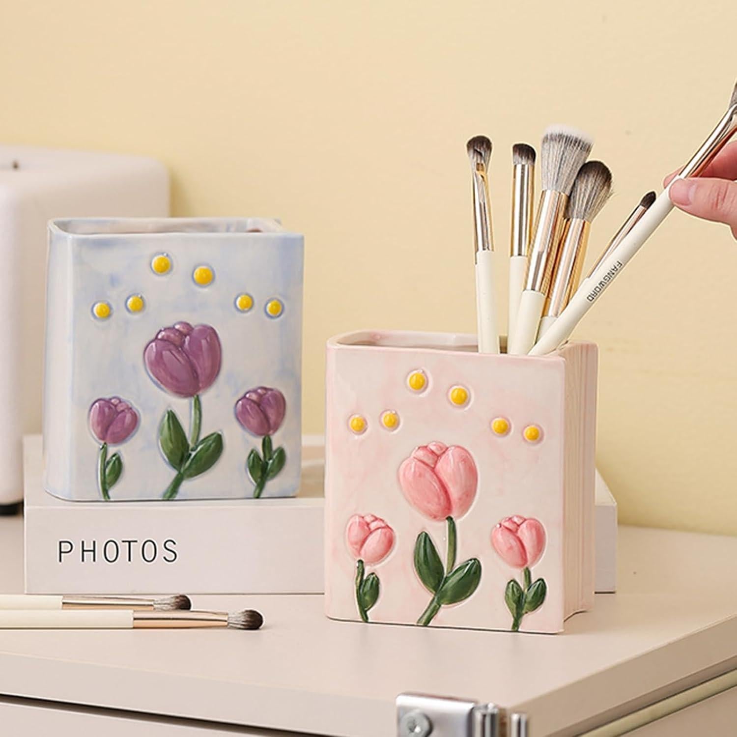 Soporte para Cepillos de Dientes Cerámica Busnos Azul 7x11x12cm