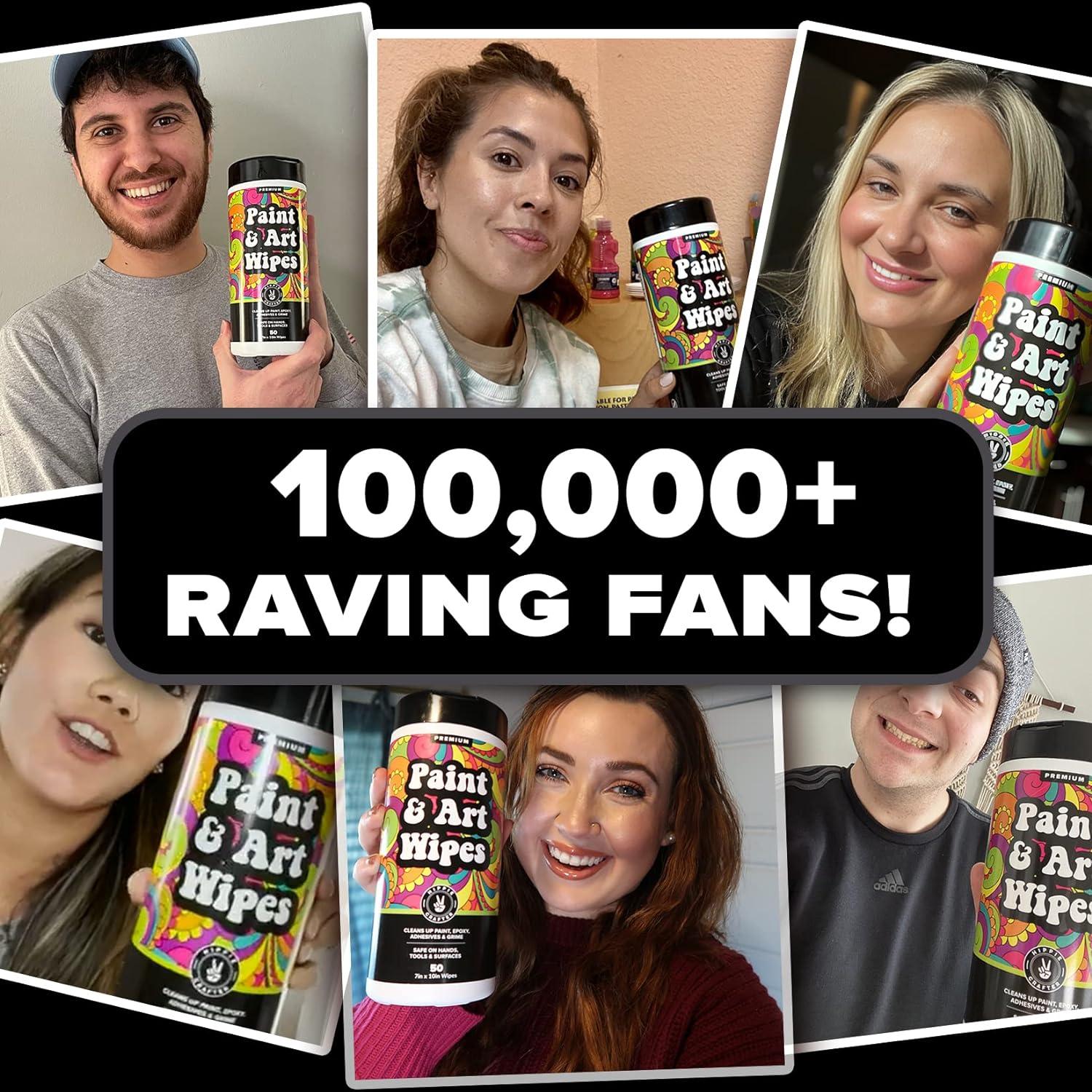 Toallitas Limpiadoras para Pintura Hippie Crafter - 50 Unidades