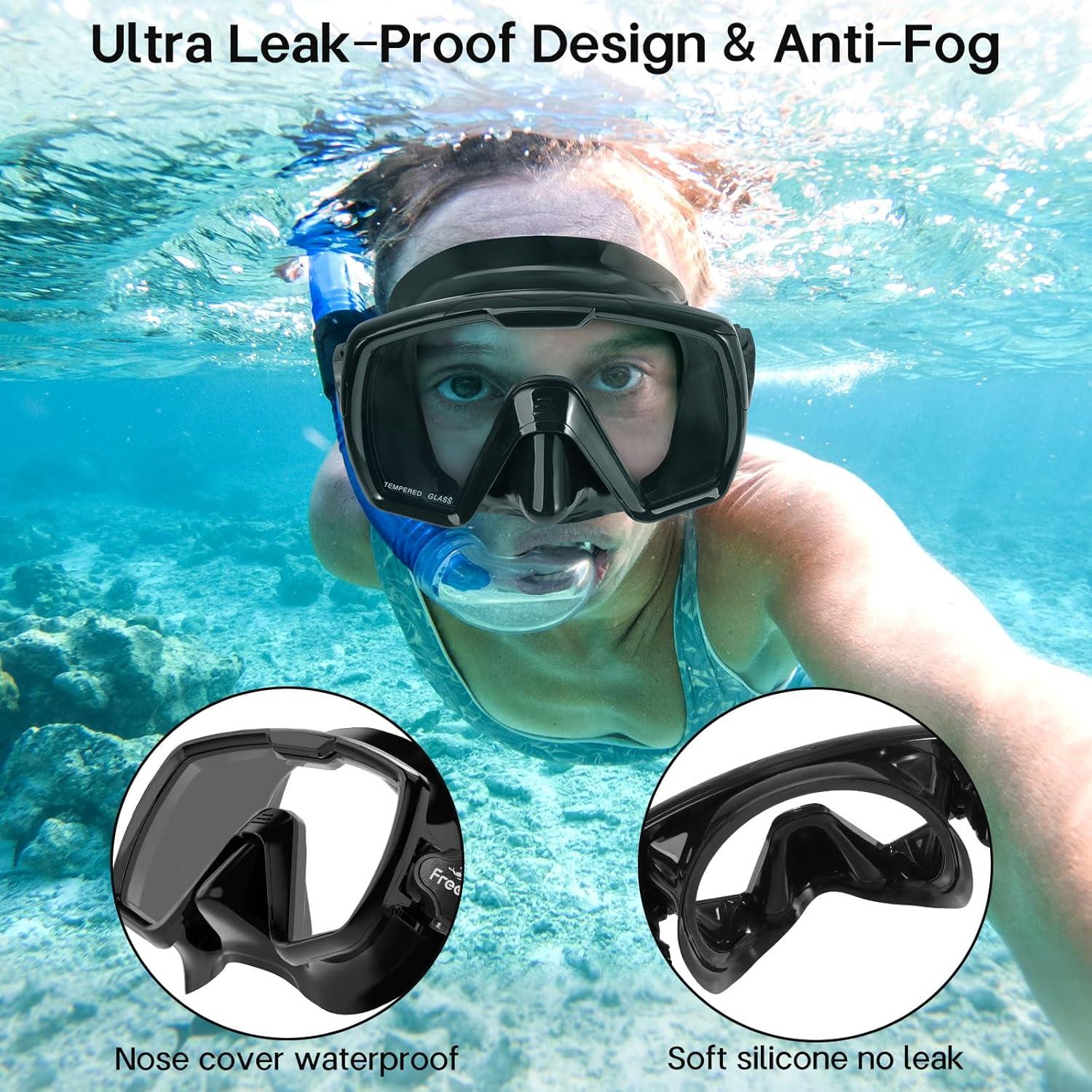 Máscara de Natación Freela Adult Swim con Lentes Templados 180°